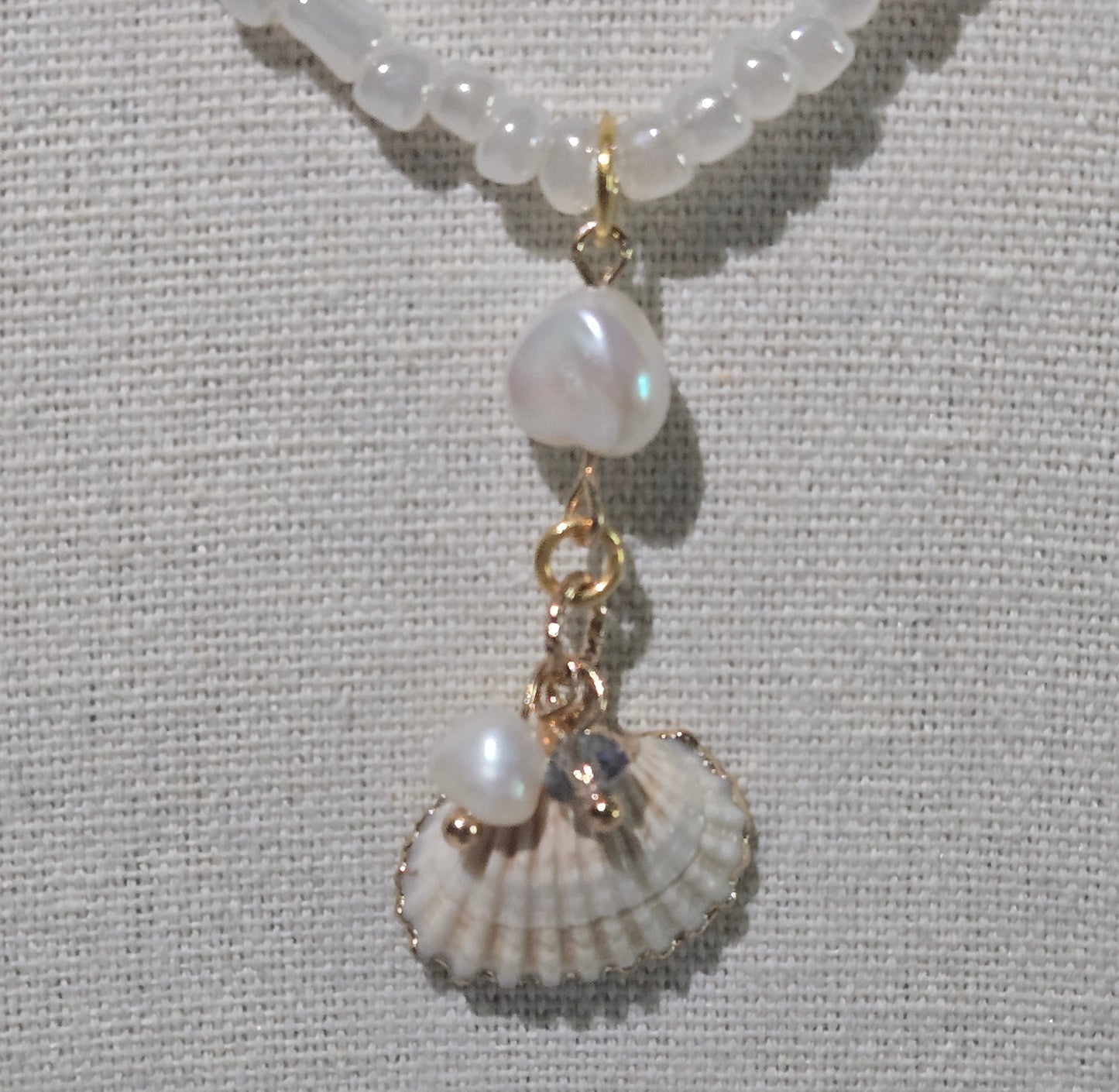 necklace ,Double-Layer Necklace with Shell Pendant
