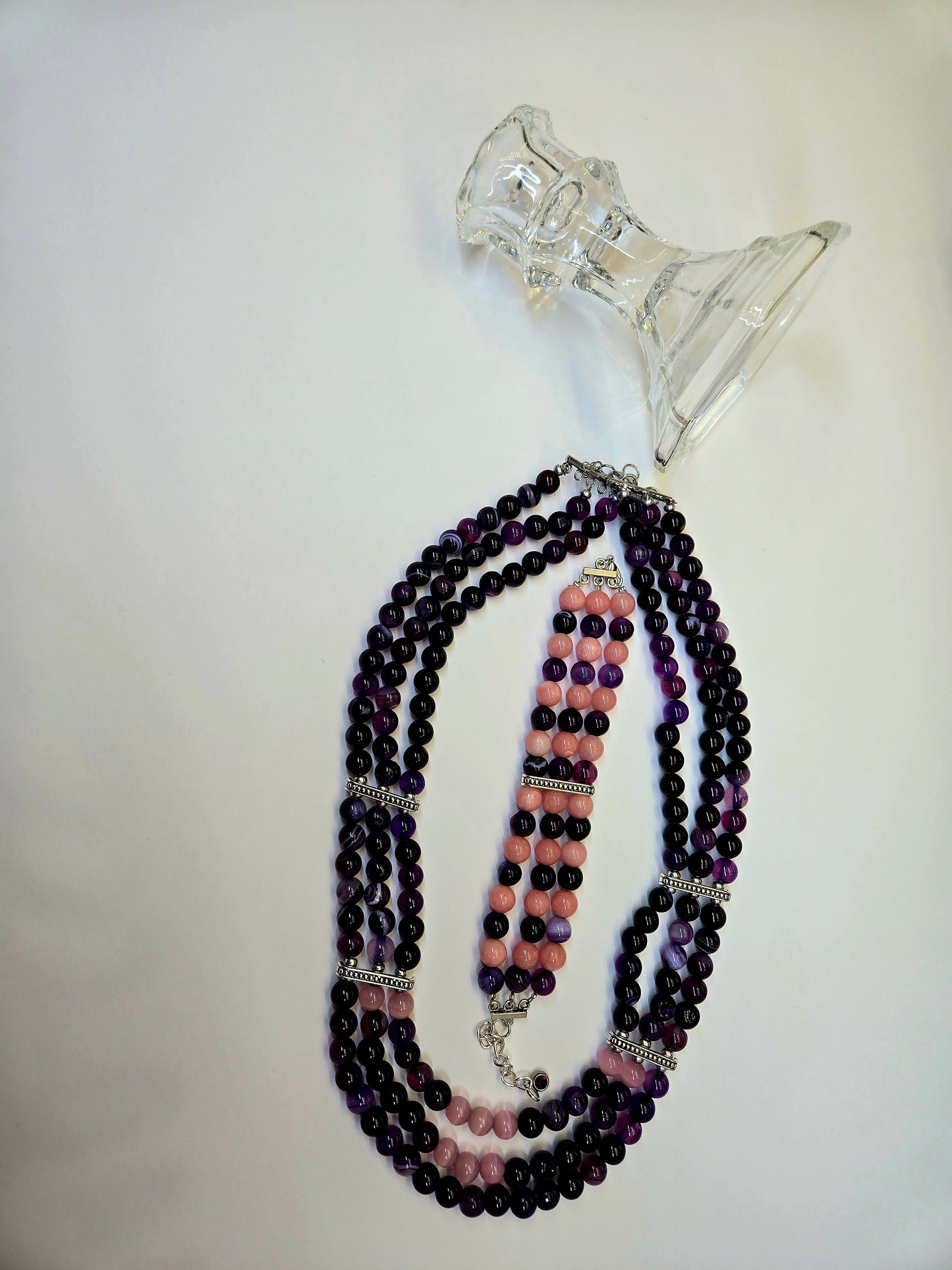 Elegant Multi-Layer Agate Necklace & Bracelet Set
