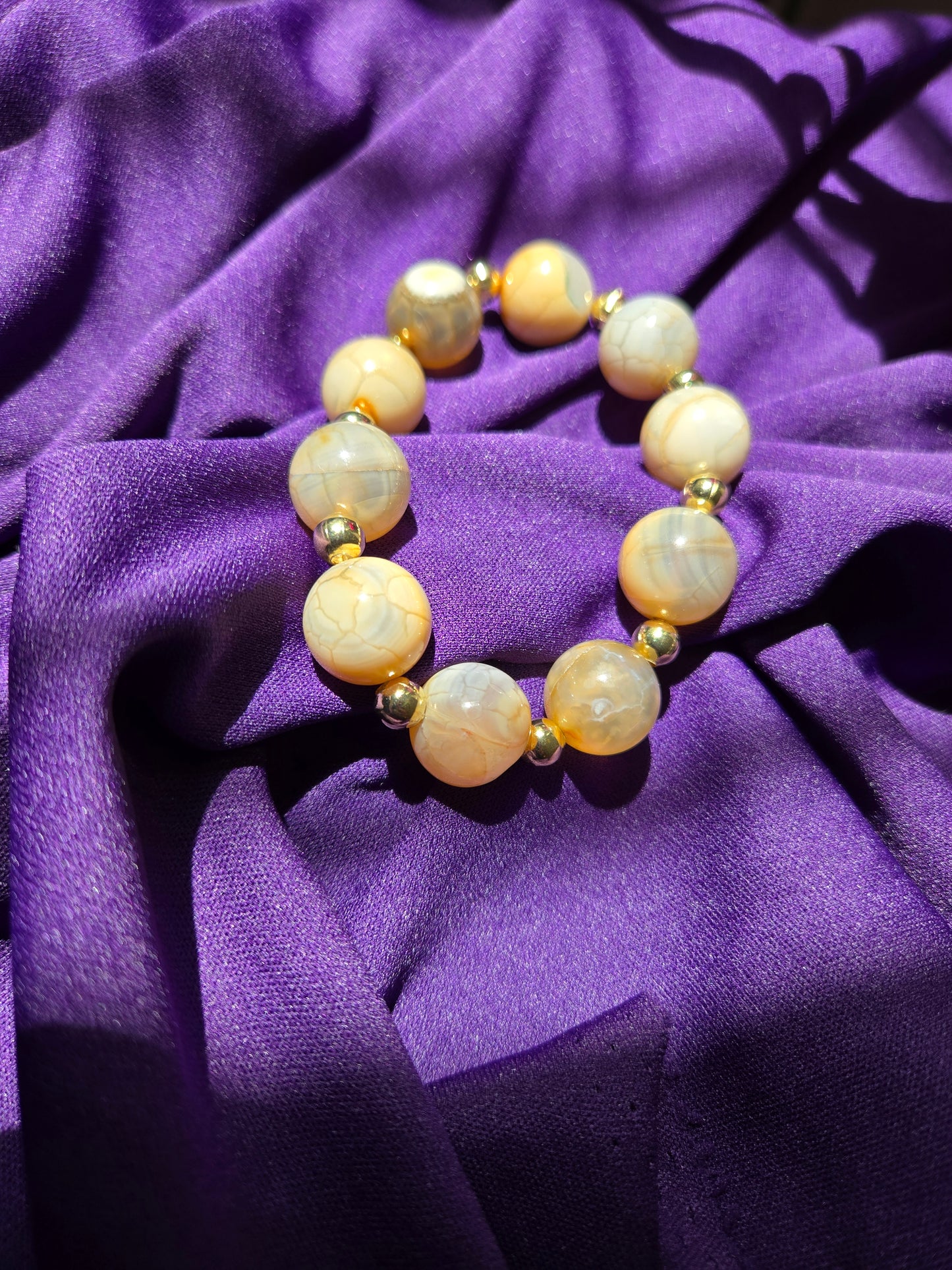 LuluTouch Golden Earth unique handmade bracelet, perfect for an elegant gift for her