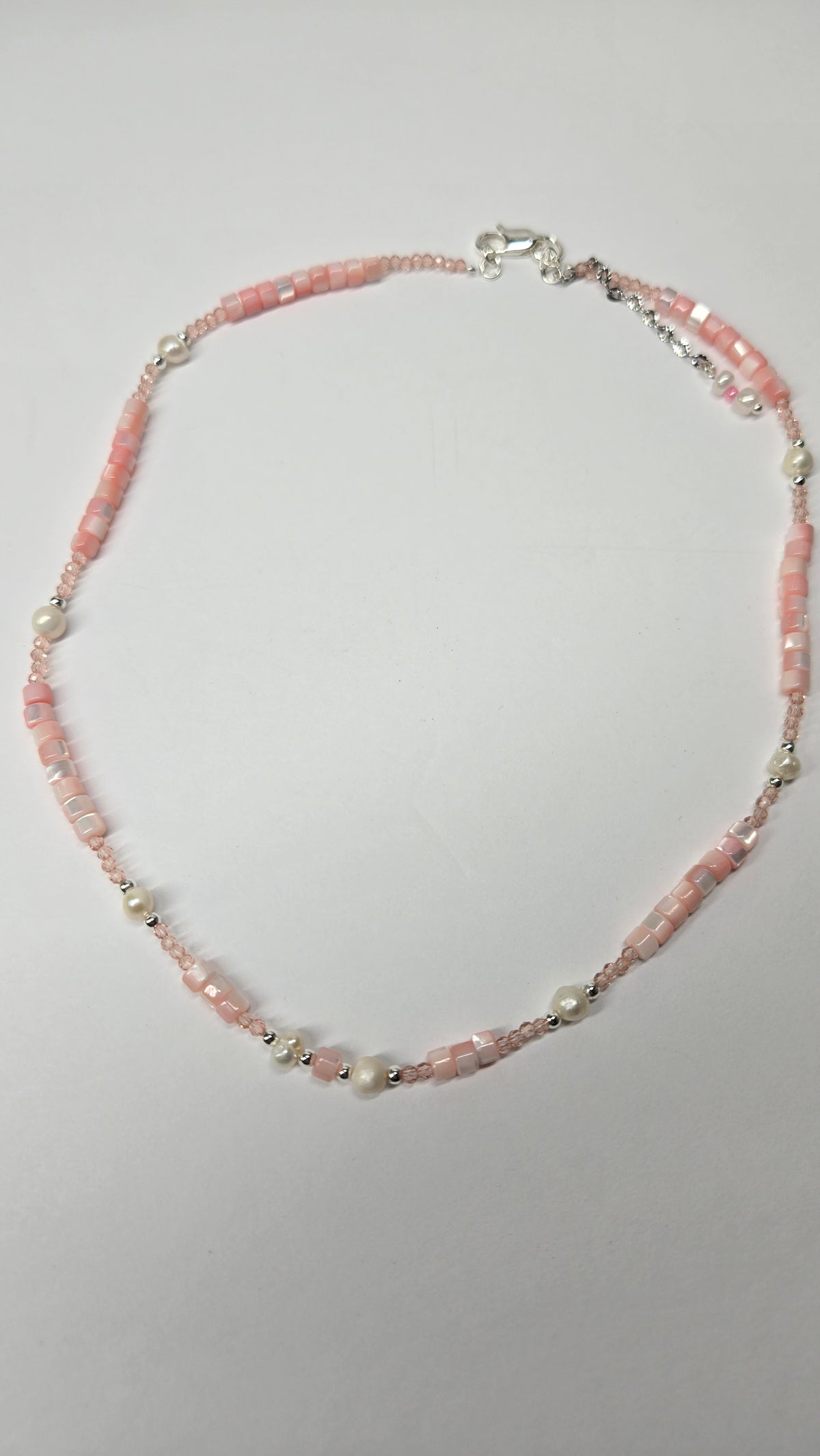 Blush Shell Pearl Necklace with luminous blush shell pearls, view 5
