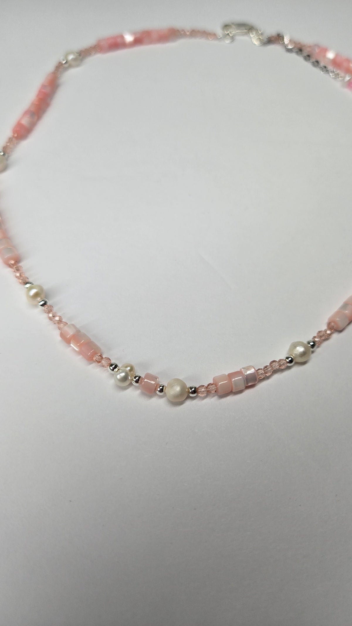 Blush Shell Pearl Necklace with luminous blush shell pearls, view 6