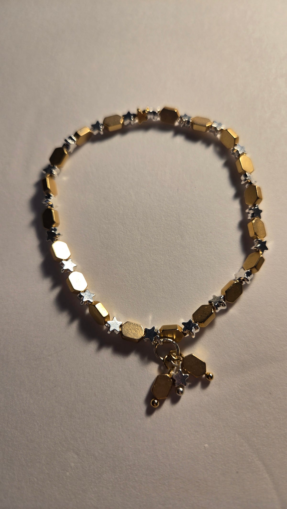 Star Whisper Bracelet in gold-tone and silver-tone with tiny stars, view 4