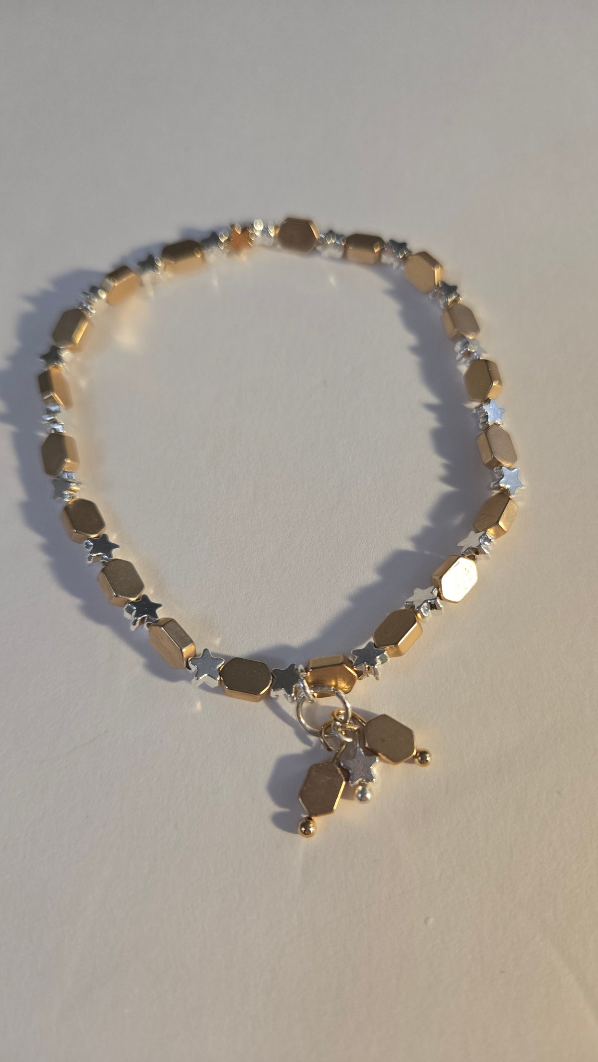 Star Whisper Bracelet in gold-tone and silver-tone with tiny stars, view 5