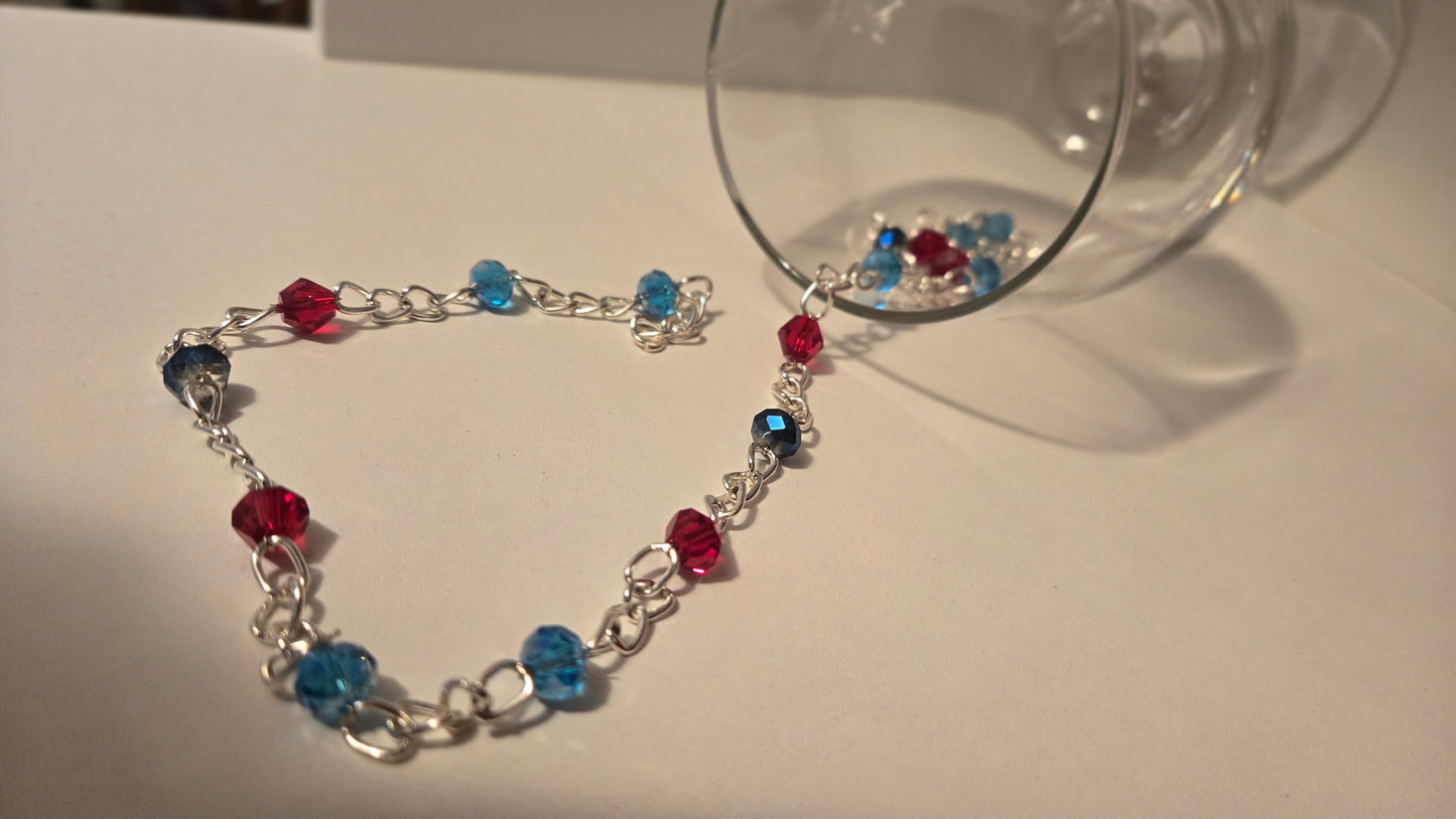 Dual Elegance Necklace in Blue & Red