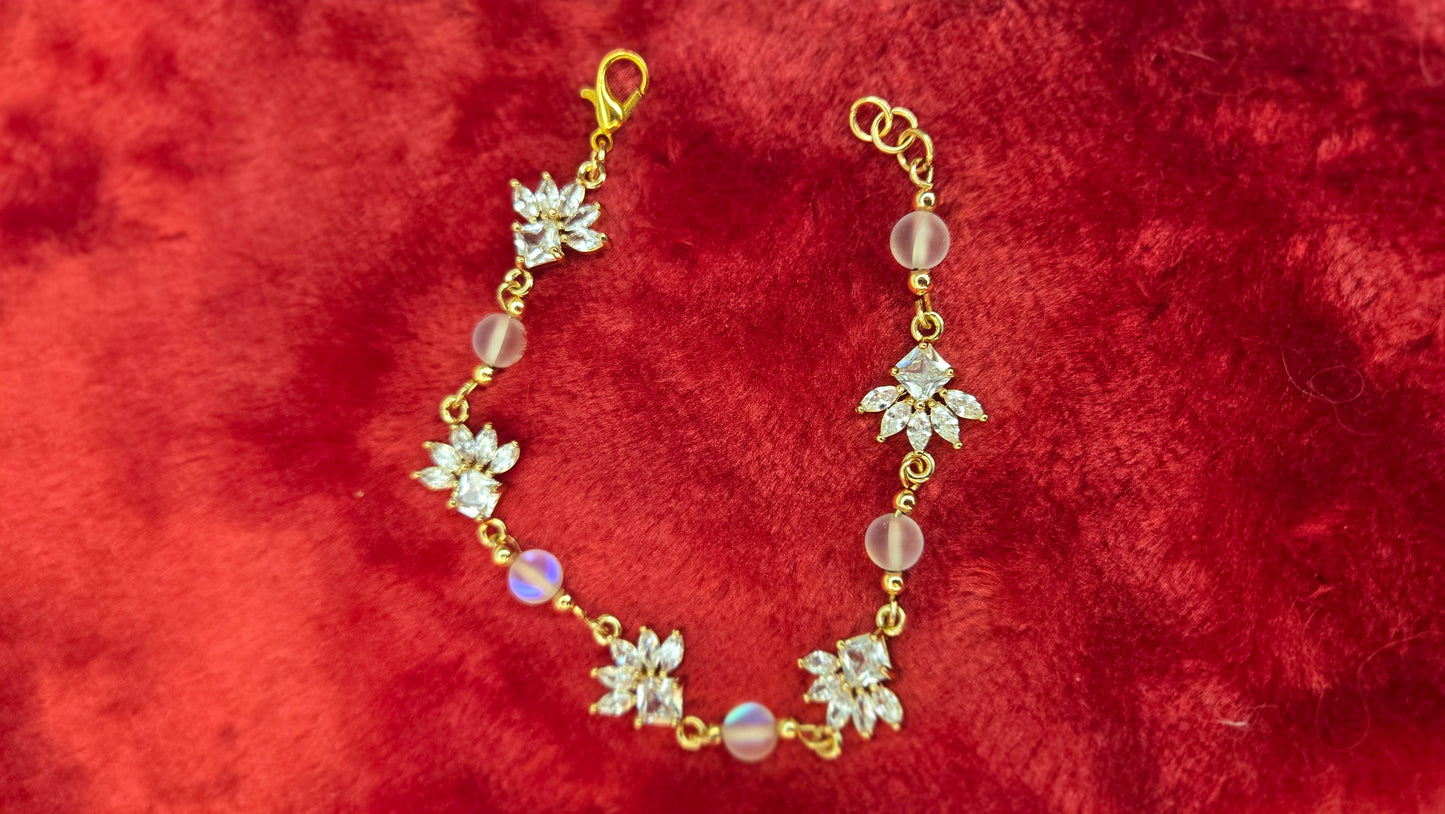 Gift-ready presentation of the sparkling Crystal Blossom Bracelet in a LuluTouch box