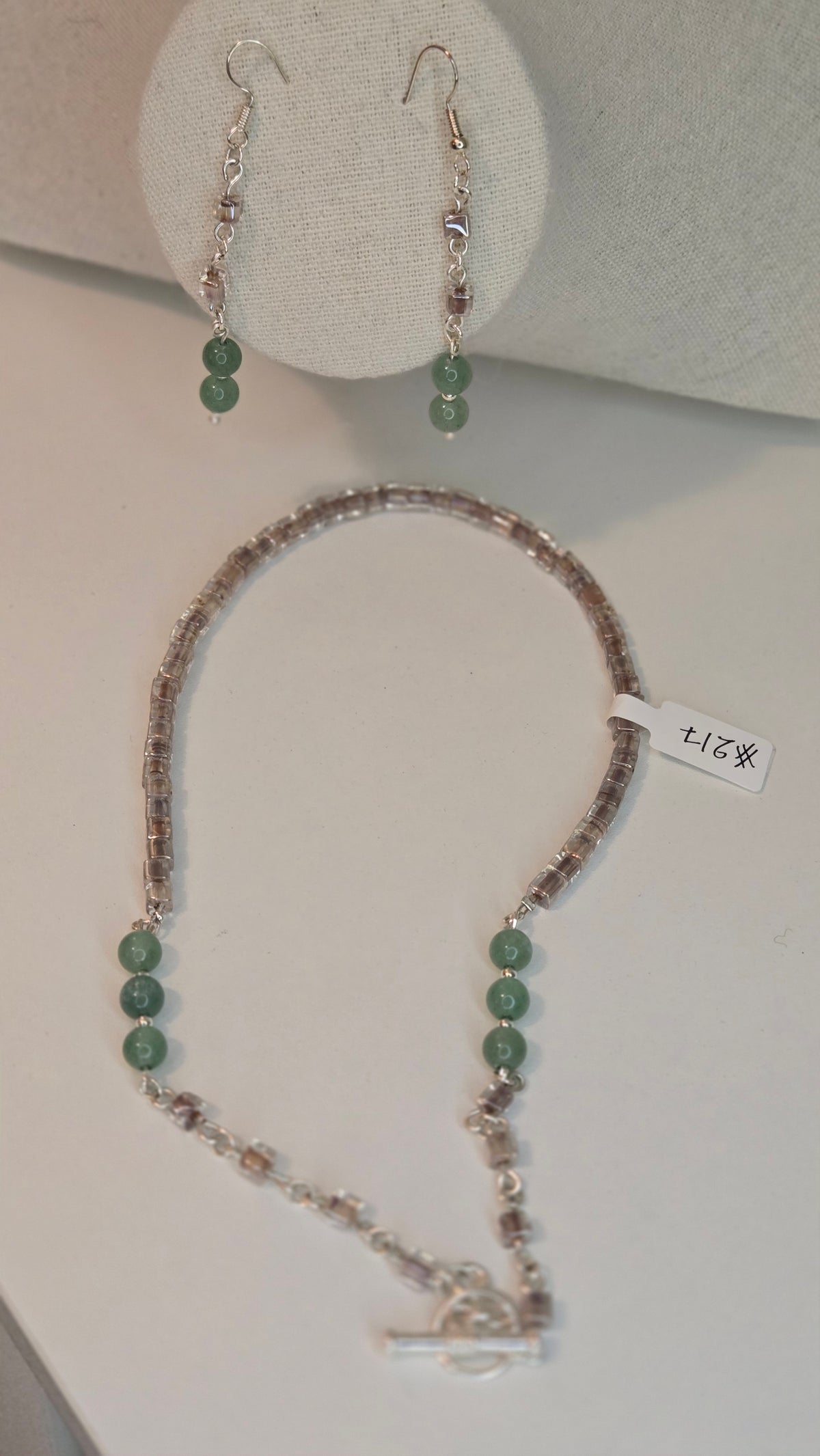 Emerald Whisper Green Beaded Jewelry with green beads and metallic chain details
