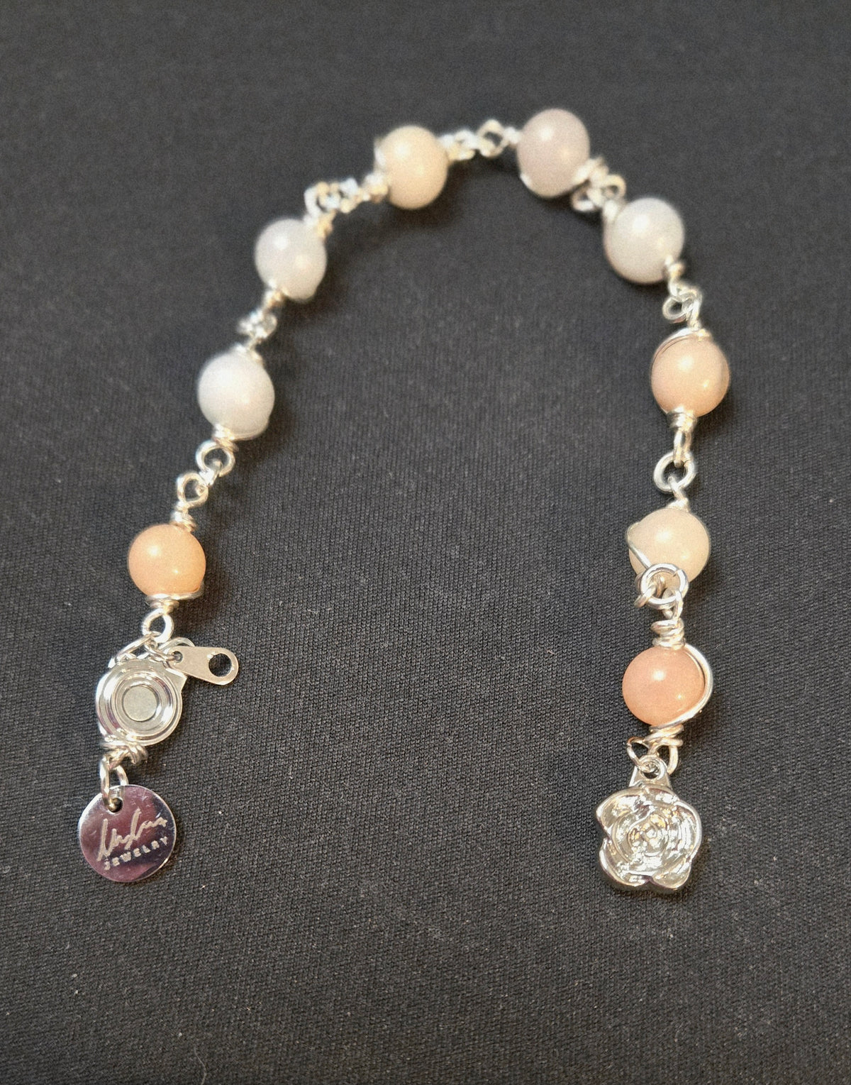 Soft Opal Bracelet with natural opal gemstones and a magnetic clasp, view 5