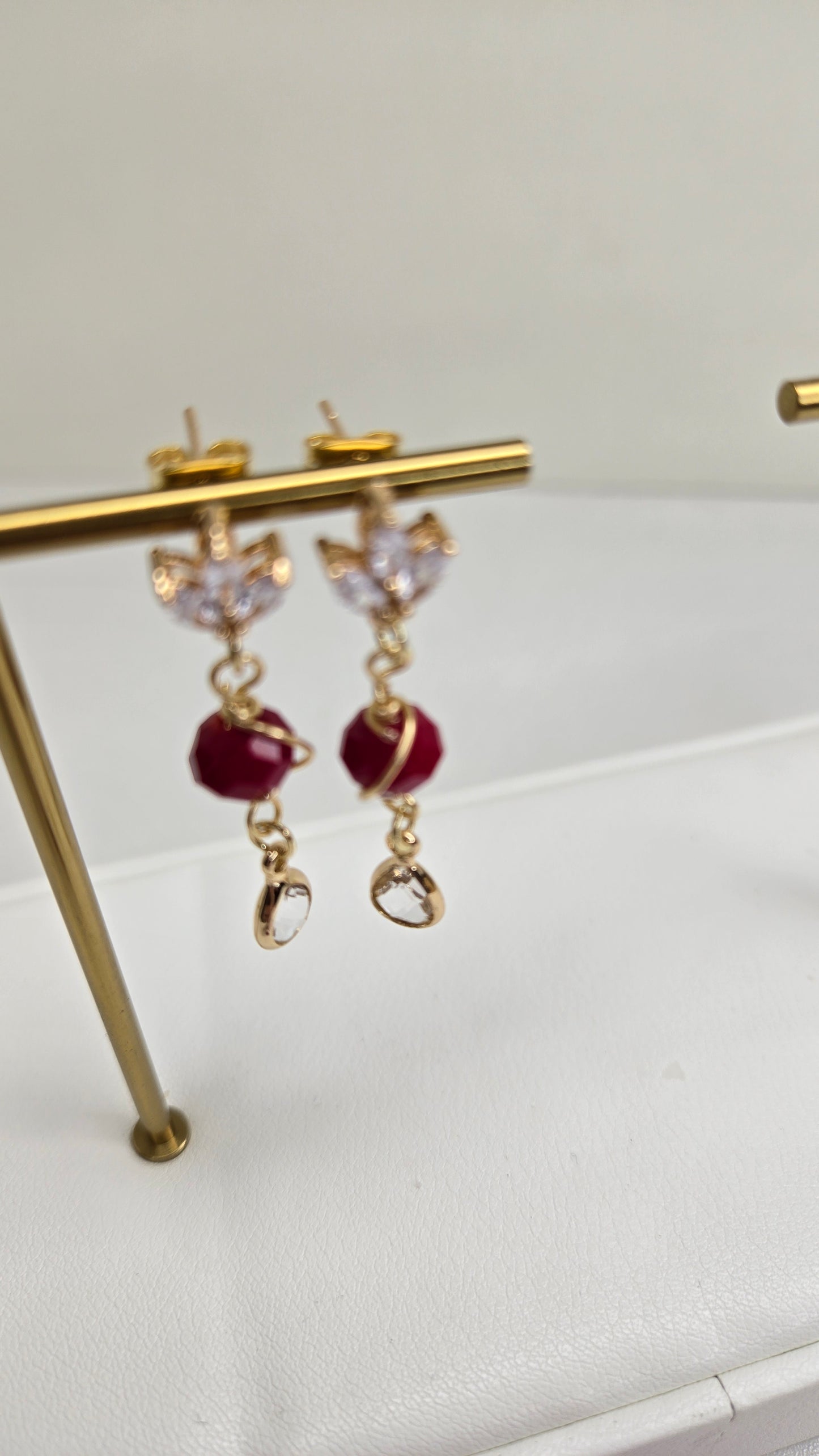 Elegant Red Crystal Set worn by a model showcasing its beauty
