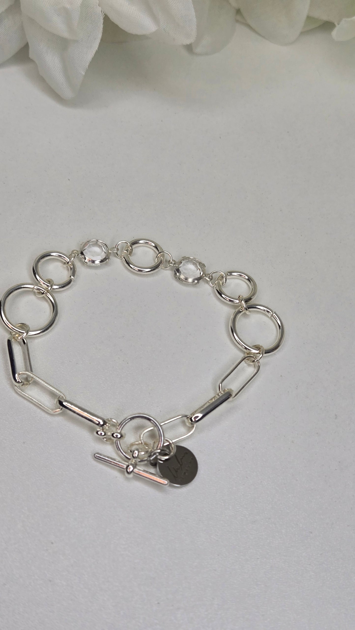 Silver Crystal Link Bracelet