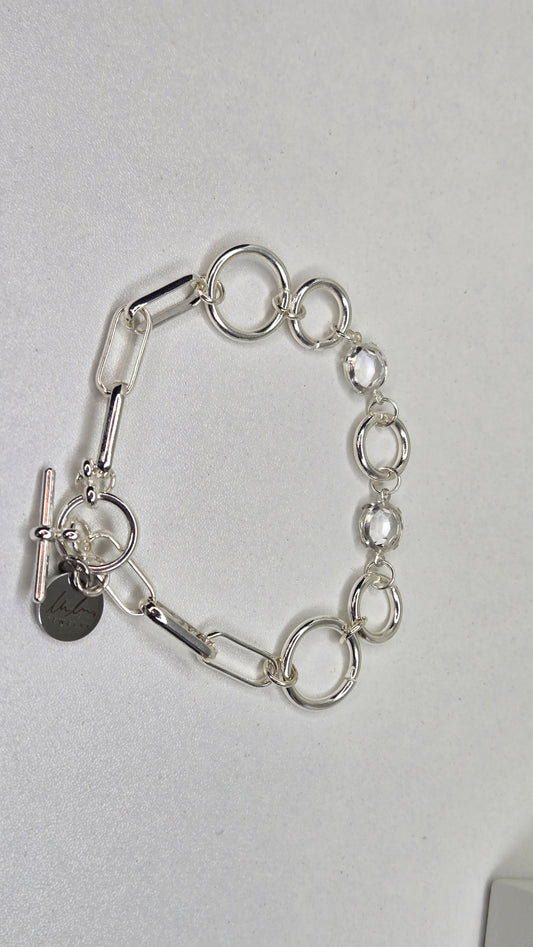 Silver Crystal Link Bracelet