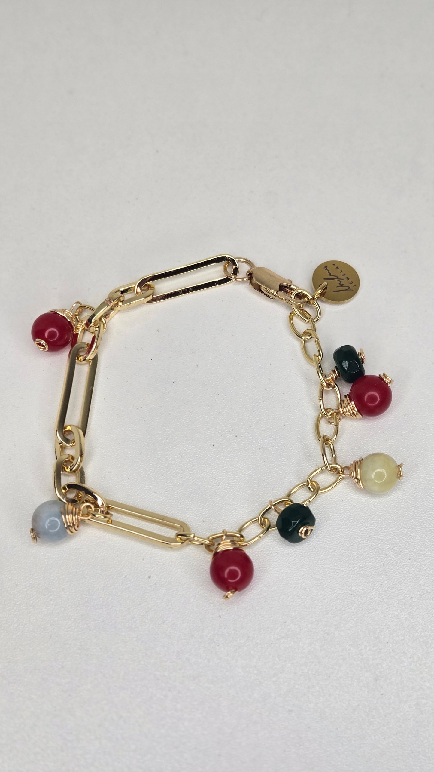 Multigemstone Charm Bracelet