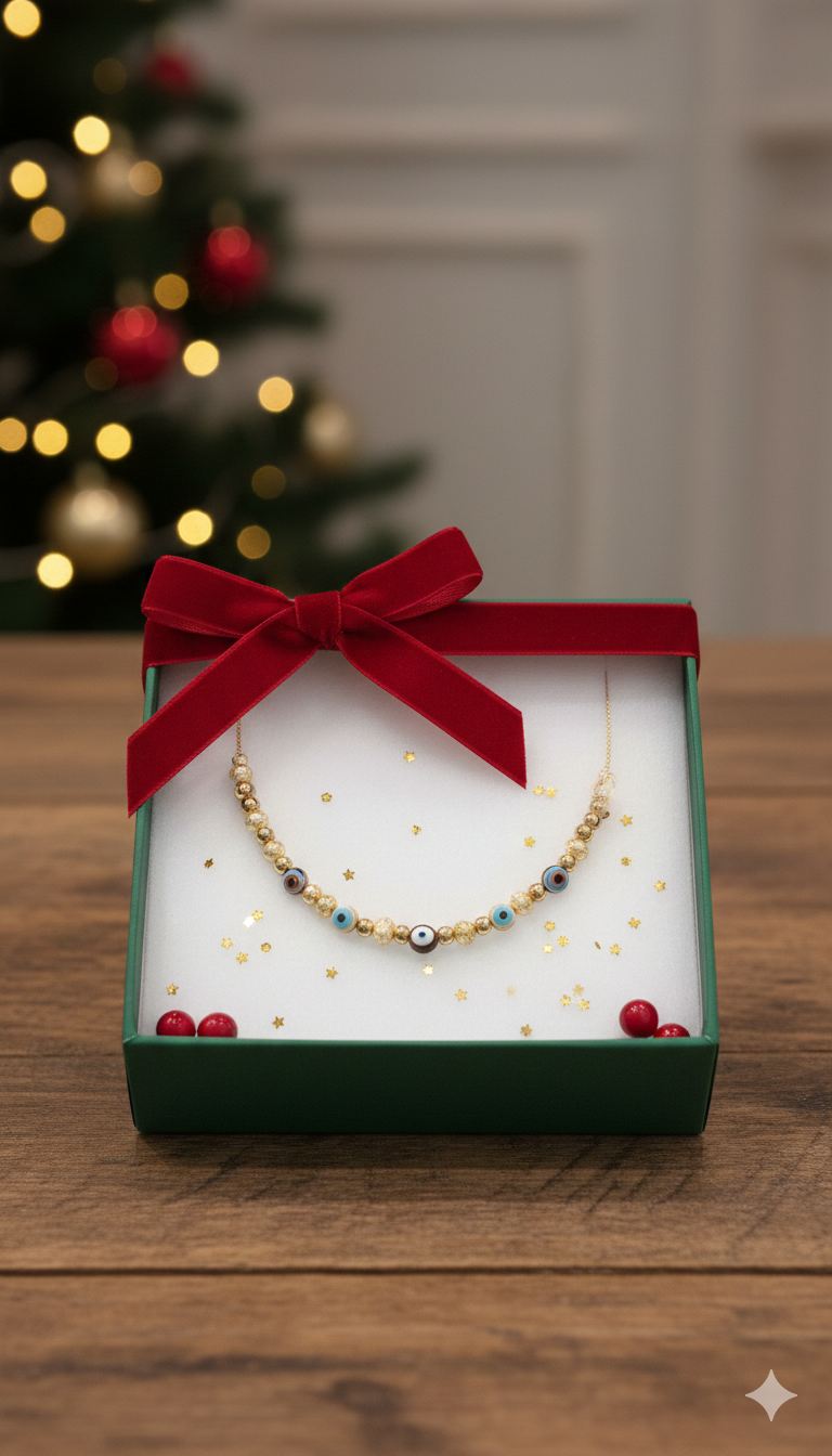 Golden Evil Eye Protection Necklace
