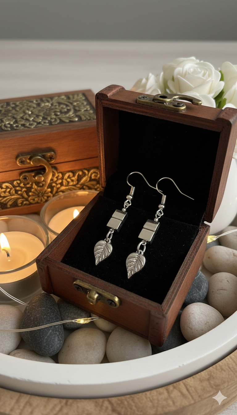 Pure Leaf Drop Earrings