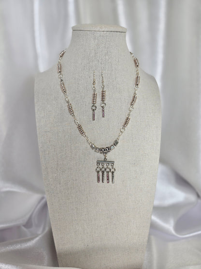 Heritage Drops Ornate Jewelry with silver-tone motifs and dangling chain details