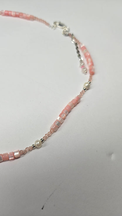 Blush Shell Pearl Necklace with luminous blush shell pearls, view 7