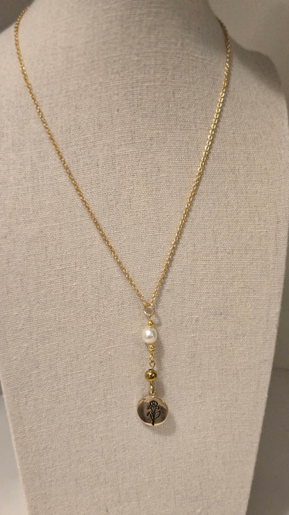 Golden Bloom Necklace, gold-plated with an intricate floral design, view 4