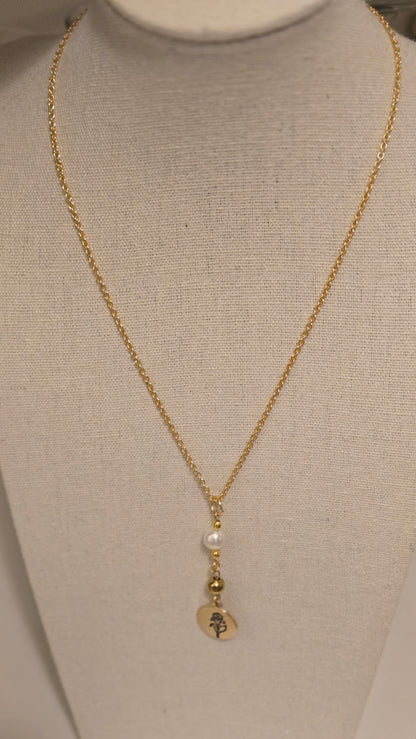 Golden Bloom Necklace, gold-plated with an intricate floral design, view 6