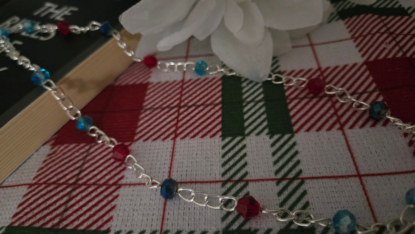 Dual Elegance Necklace in Blue & Red