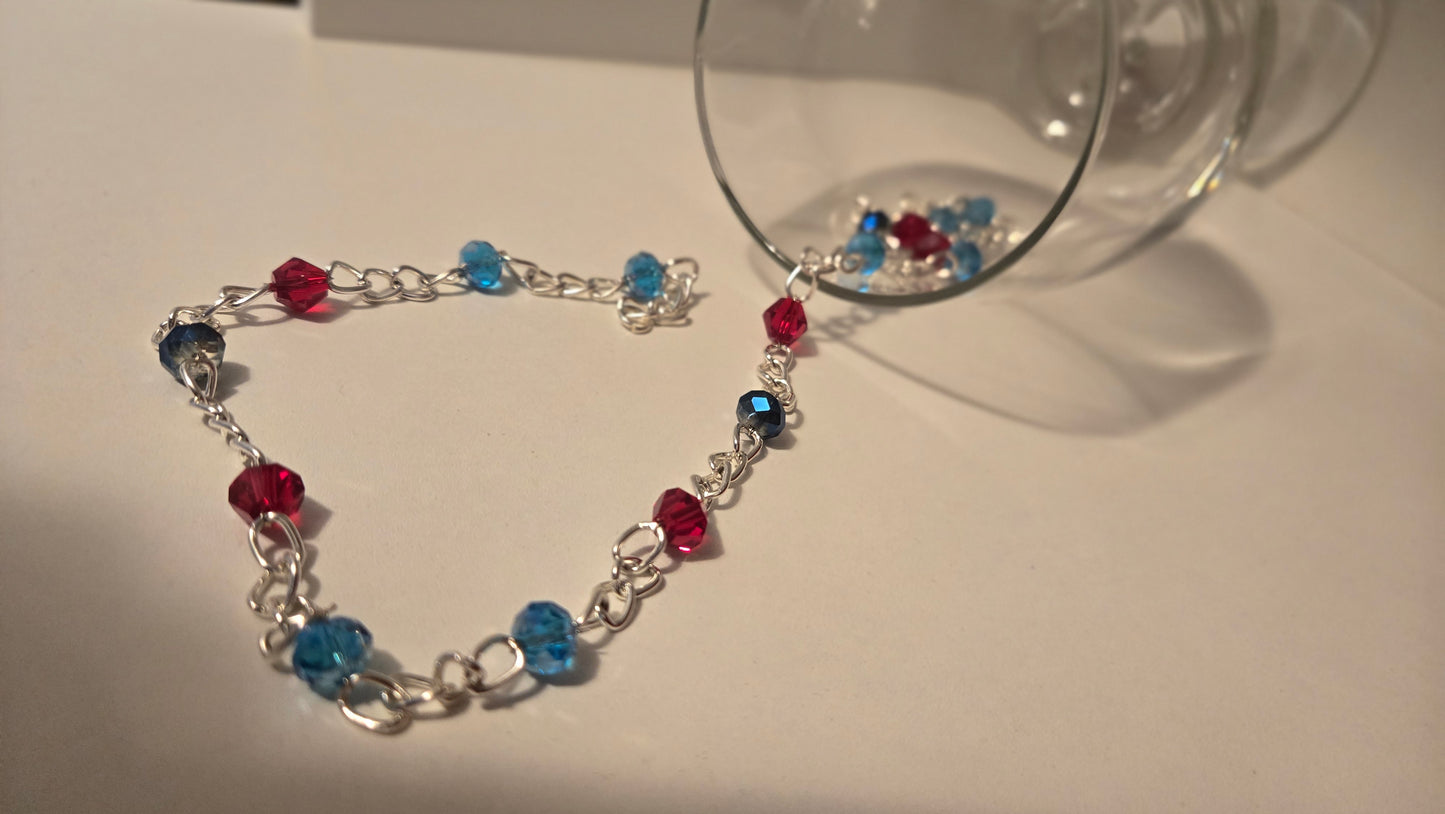 Dual Elegance Necklace in Blue & Red