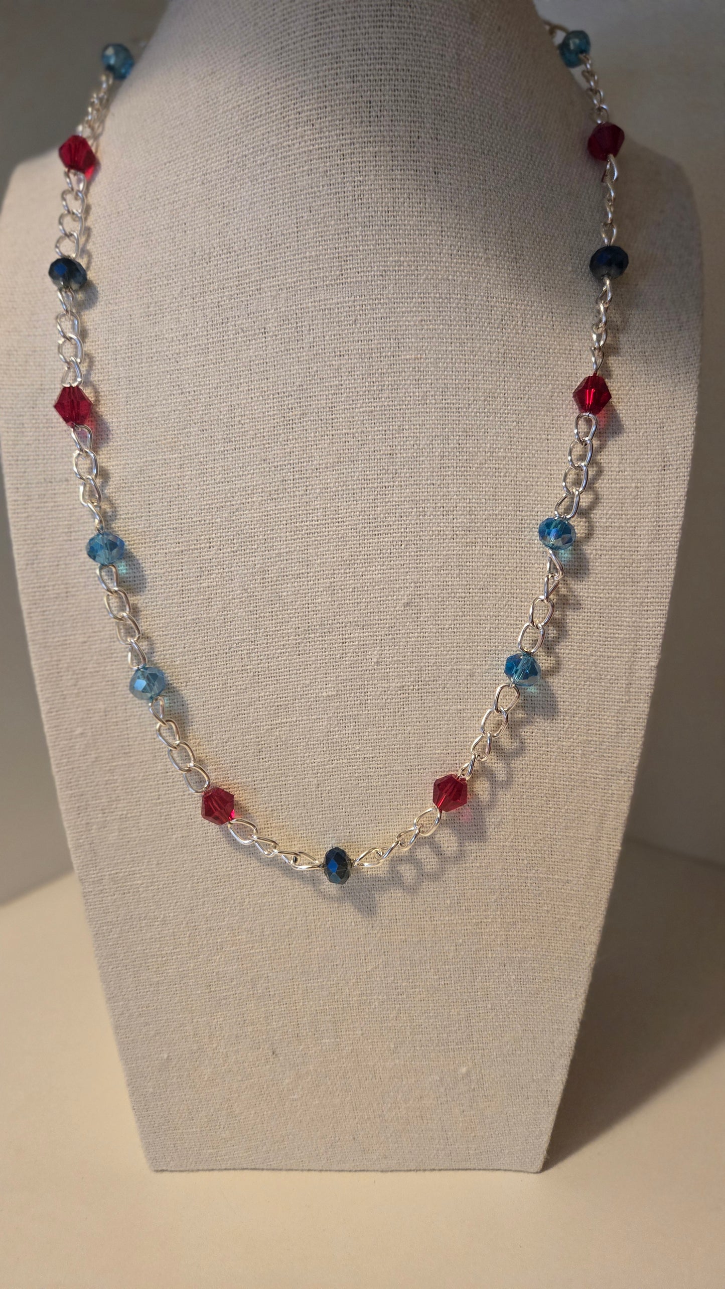 Dual Elegance Necklace in Blue & Red
