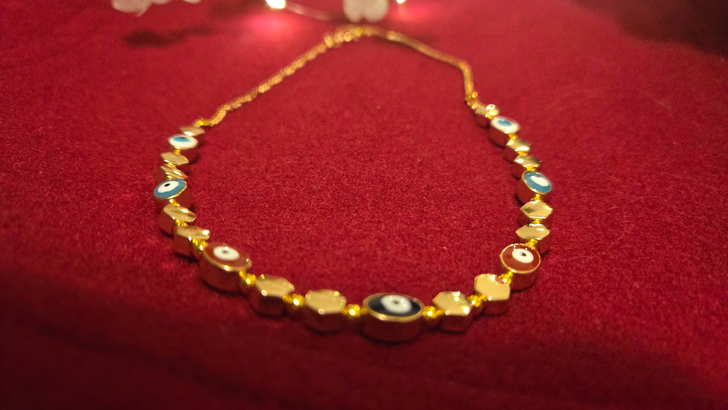 Golden Evil Eye Protection Necklace