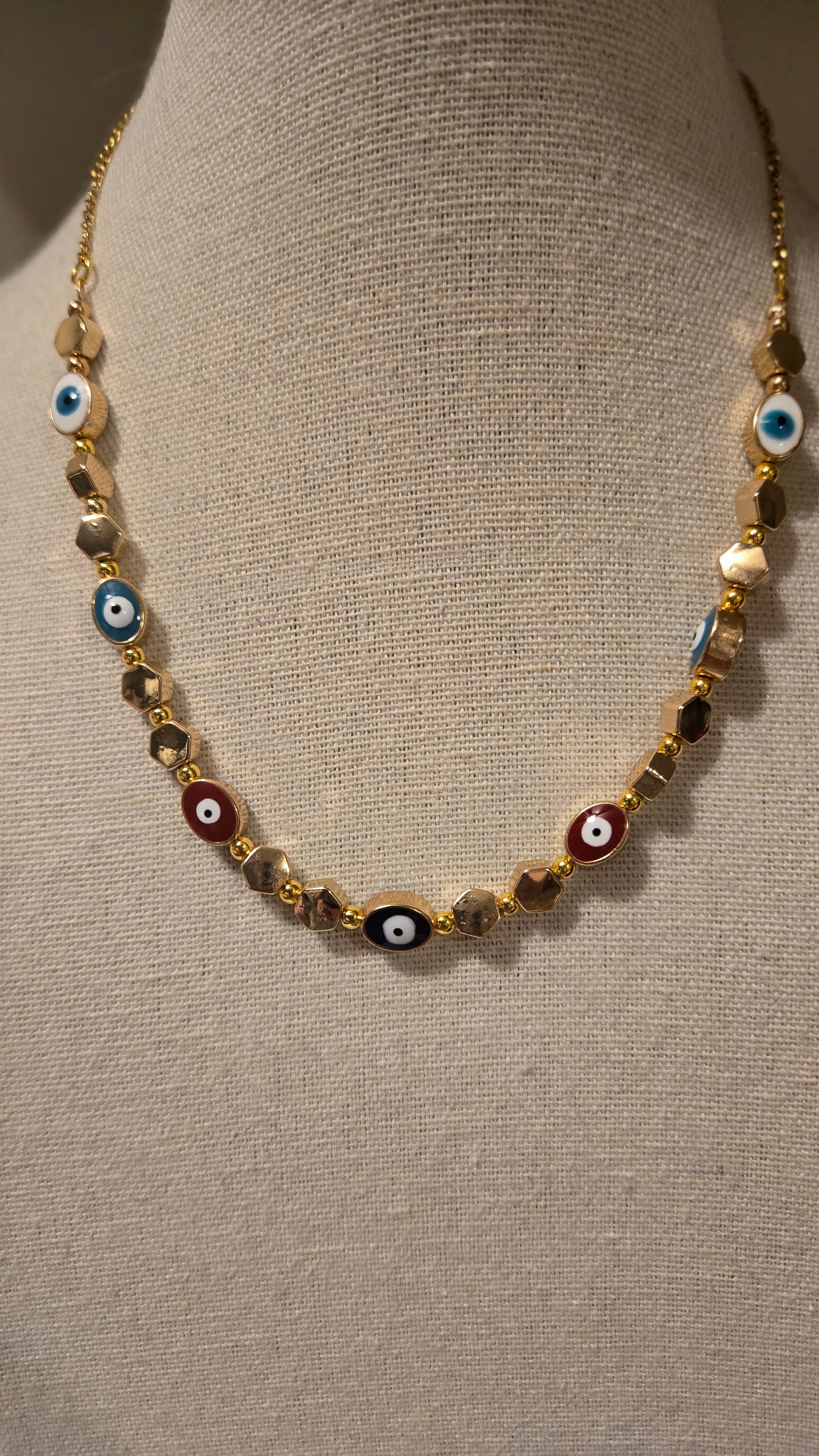 Golden Evil Eye Protection Necklace