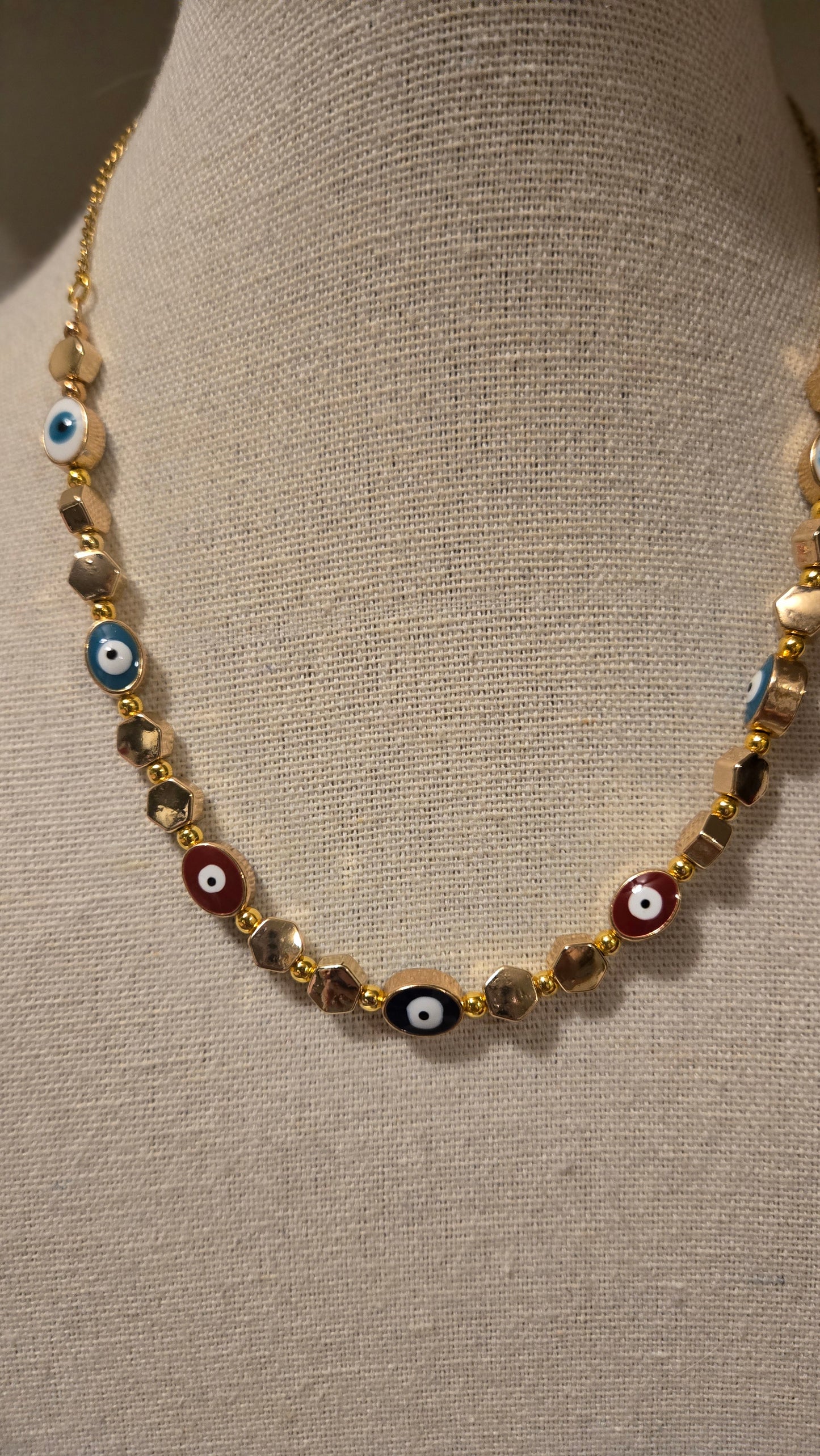 Golden Evil Eye Protection Necklace
