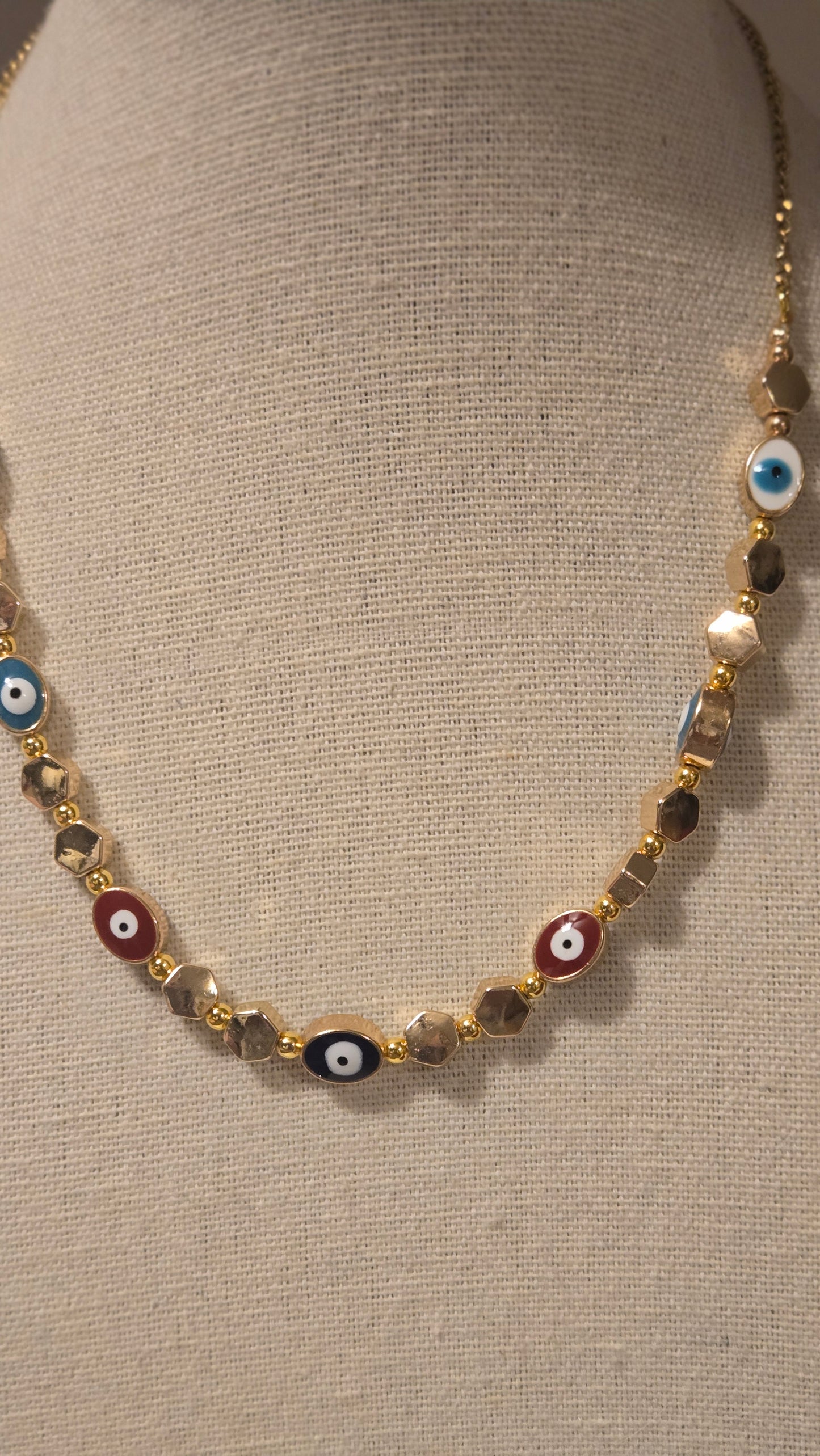 Golden Evil Eye Protection Necklace