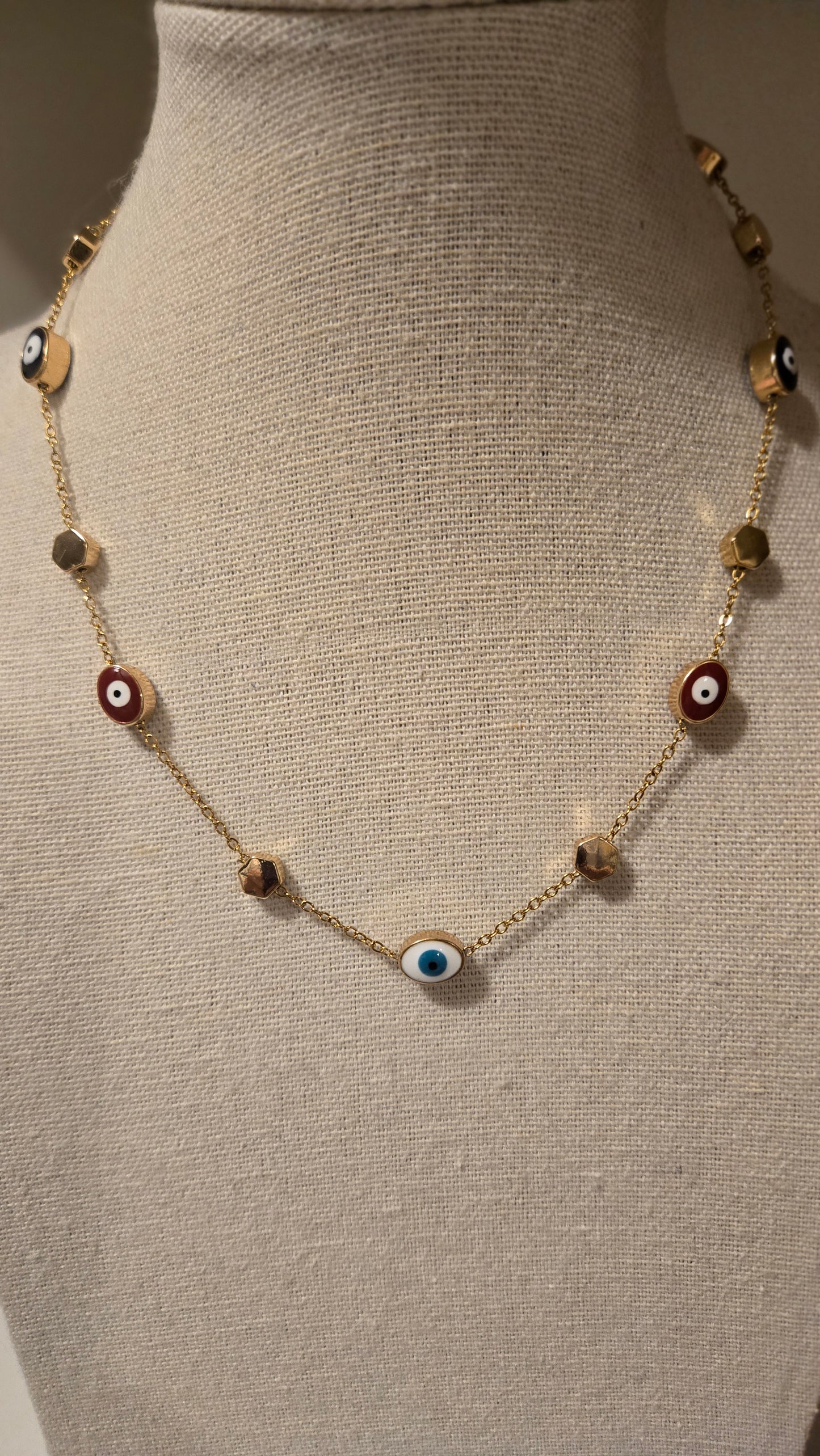 Elegant Golden Evil Eye Necklace