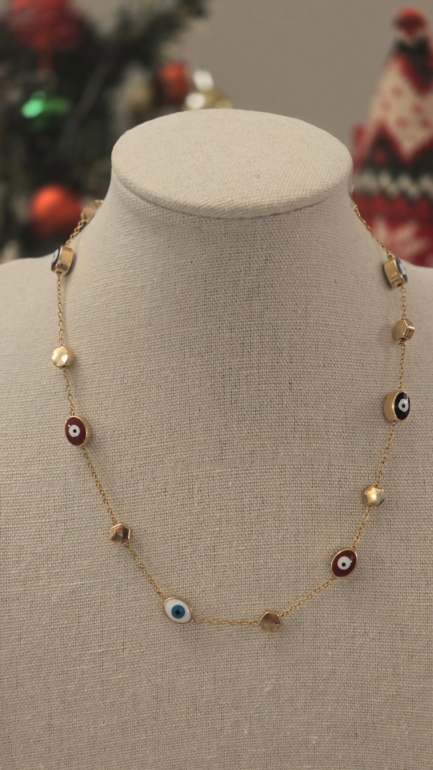 Elegant Golden Evil Eye Necklace