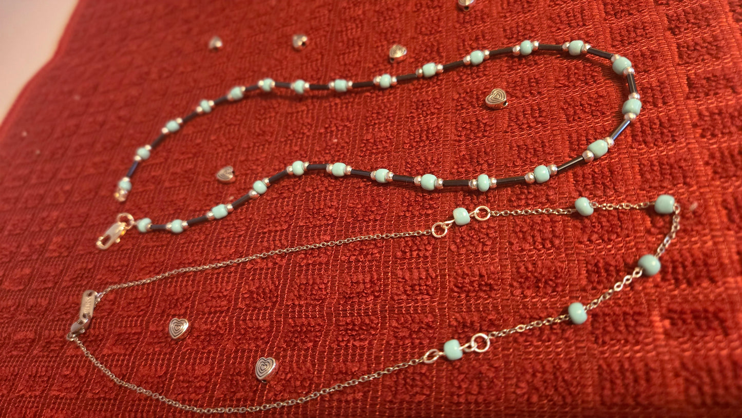 Calm Turquoise Necklace with Stainless Steel Chain