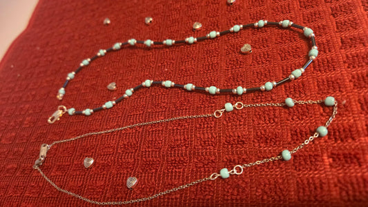 Calm Turquoise Necklace with Stainless Steel Chain