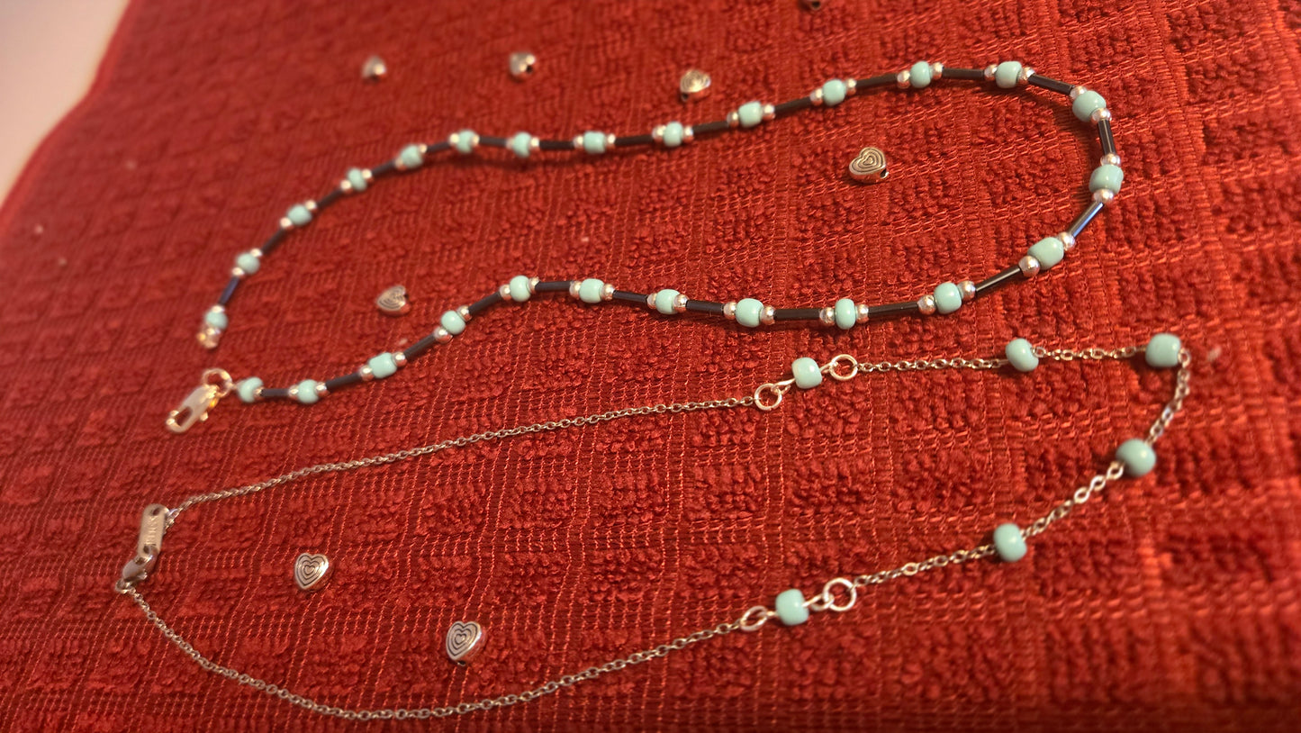 Calm Turquoise Necklace with Stainless Steel Chain