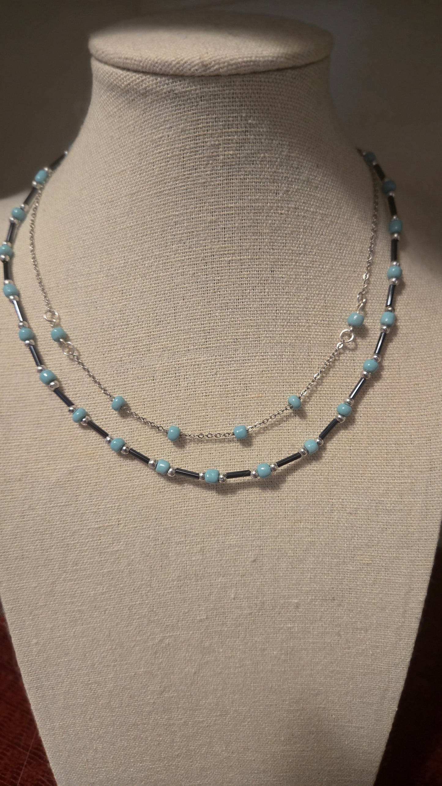 Calm Turquoise Necklace with Stainless Steel Chain