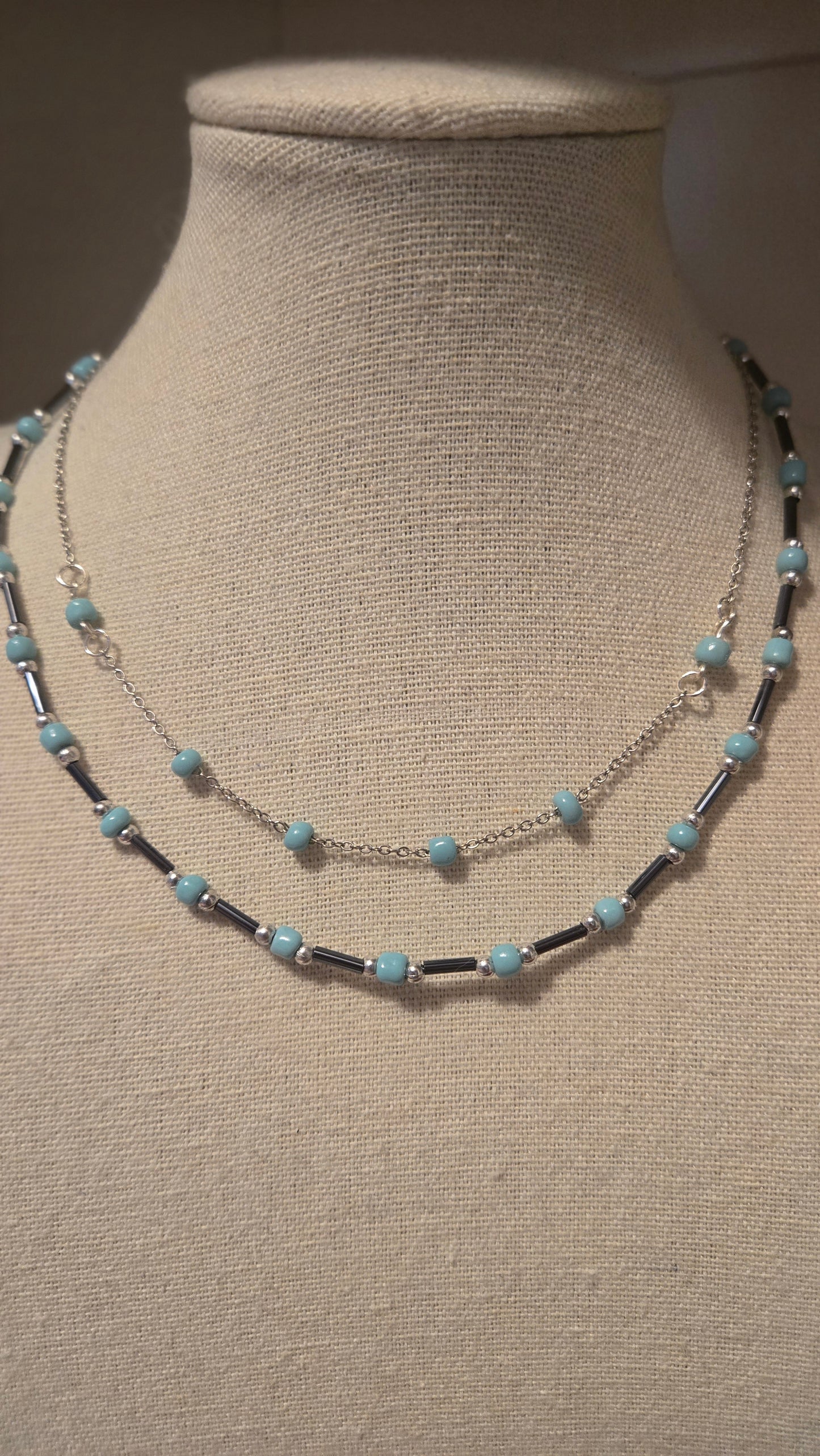 Calm Turquoise Necklace with Stainless Steel Chain