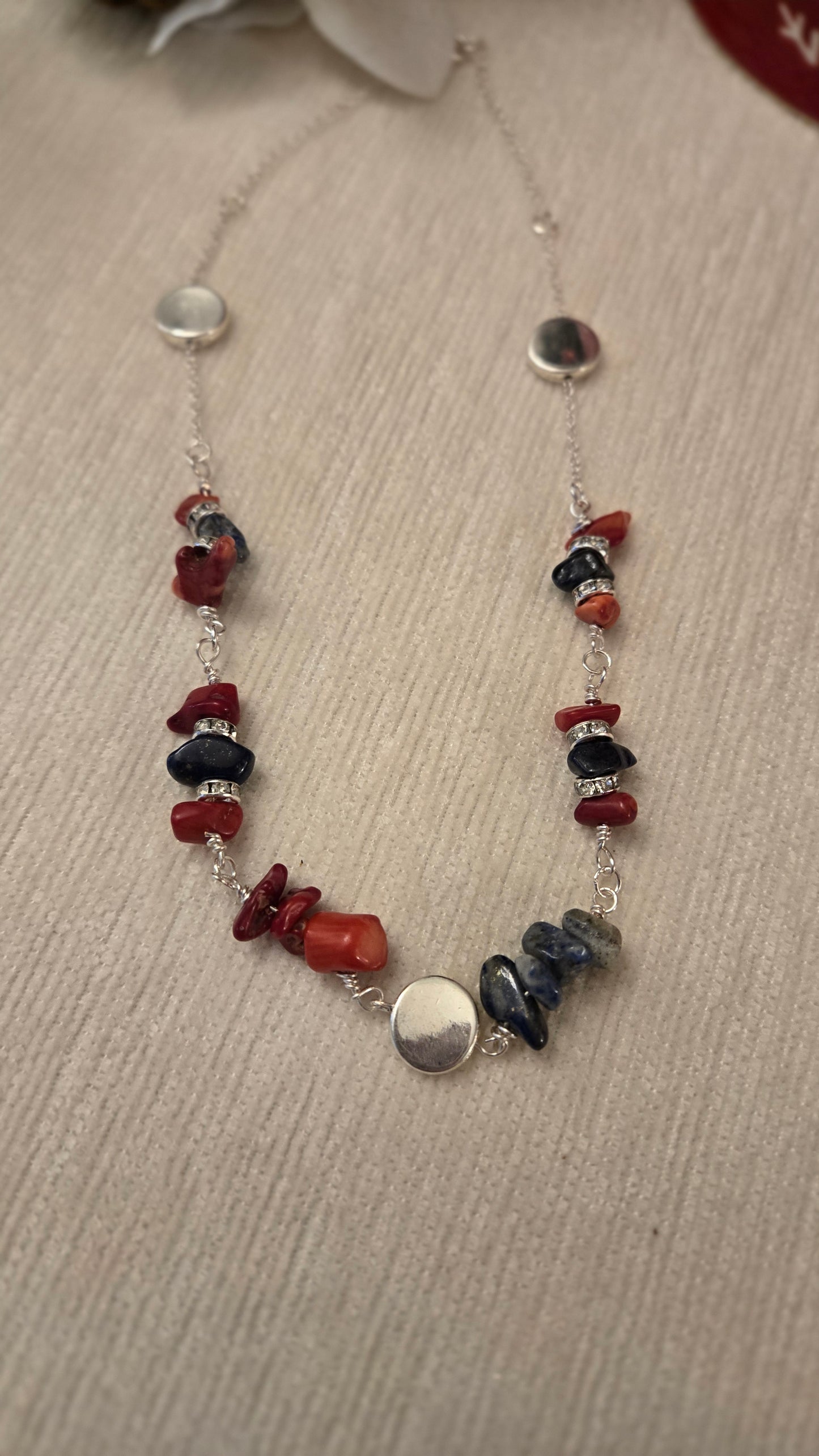 Navy Stone Chain Necklace