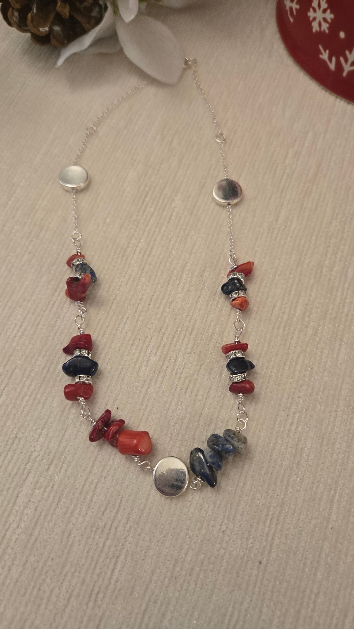 Navy Stone Chain Necklace