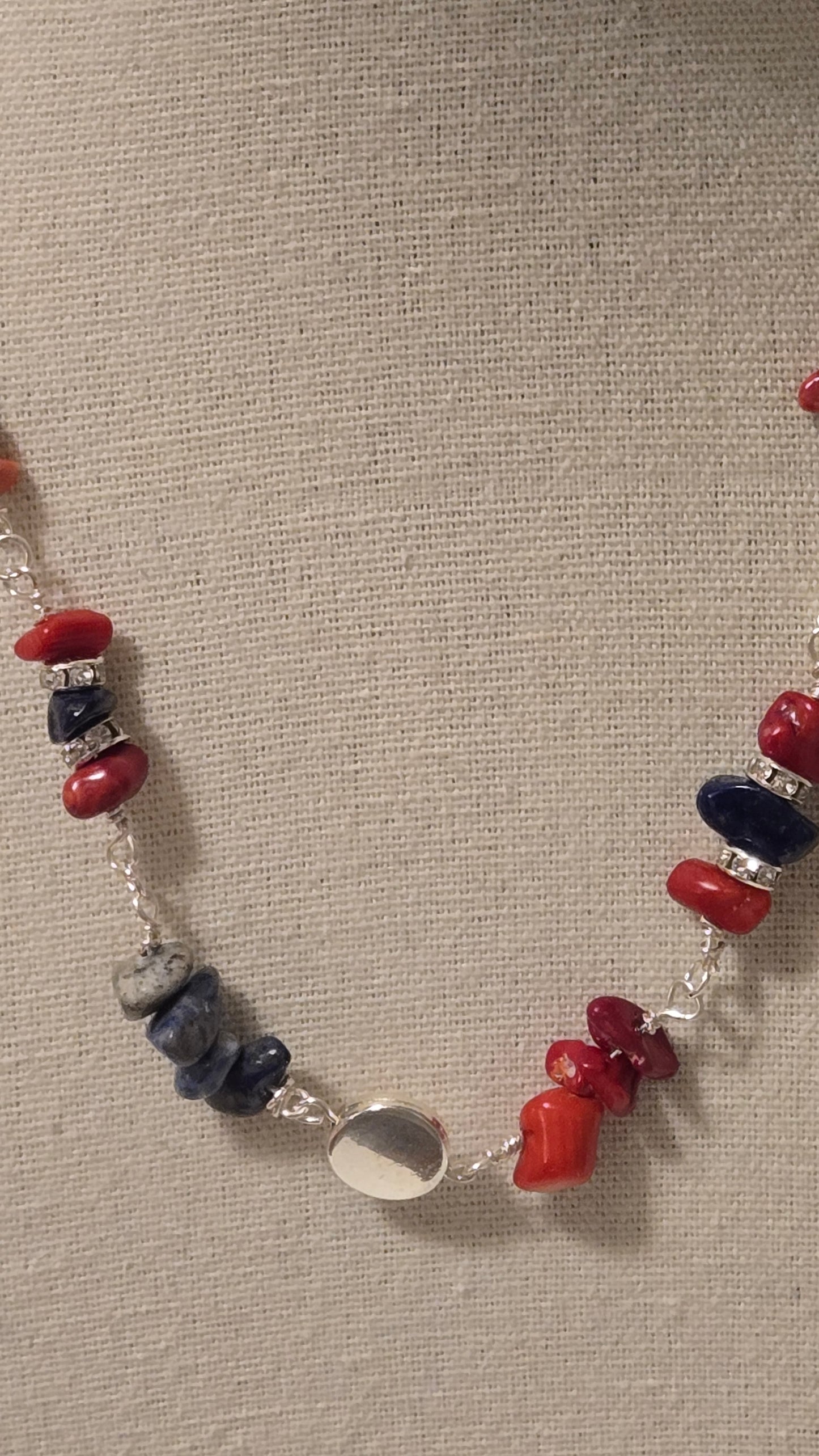 Navy Stone Chain Necklace