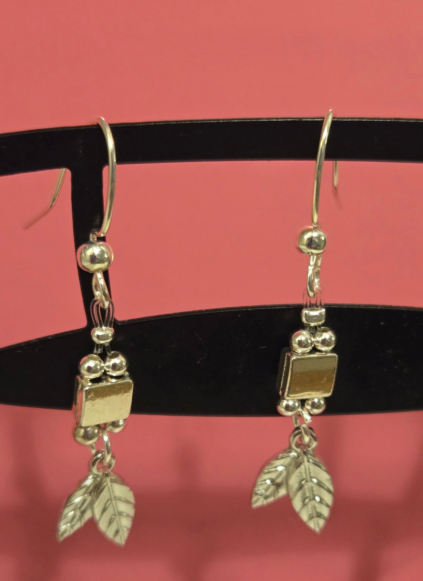 Side profile of a Silver Leaf Earring, emphasizing its lightweight and comfortable design