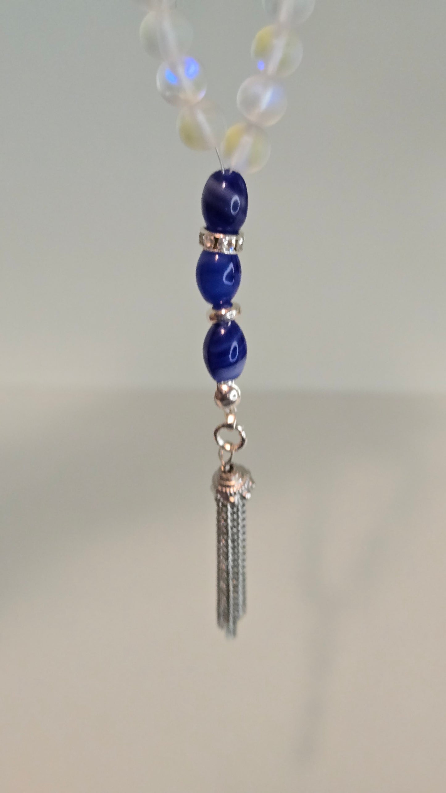 Silver spacers enhancing the elegance of the handmade masbaha