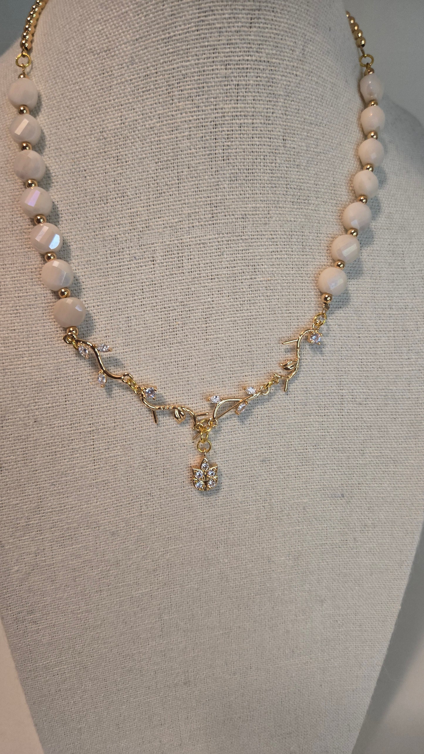 Back view of the Pearl Branch Necklace clasp and extender