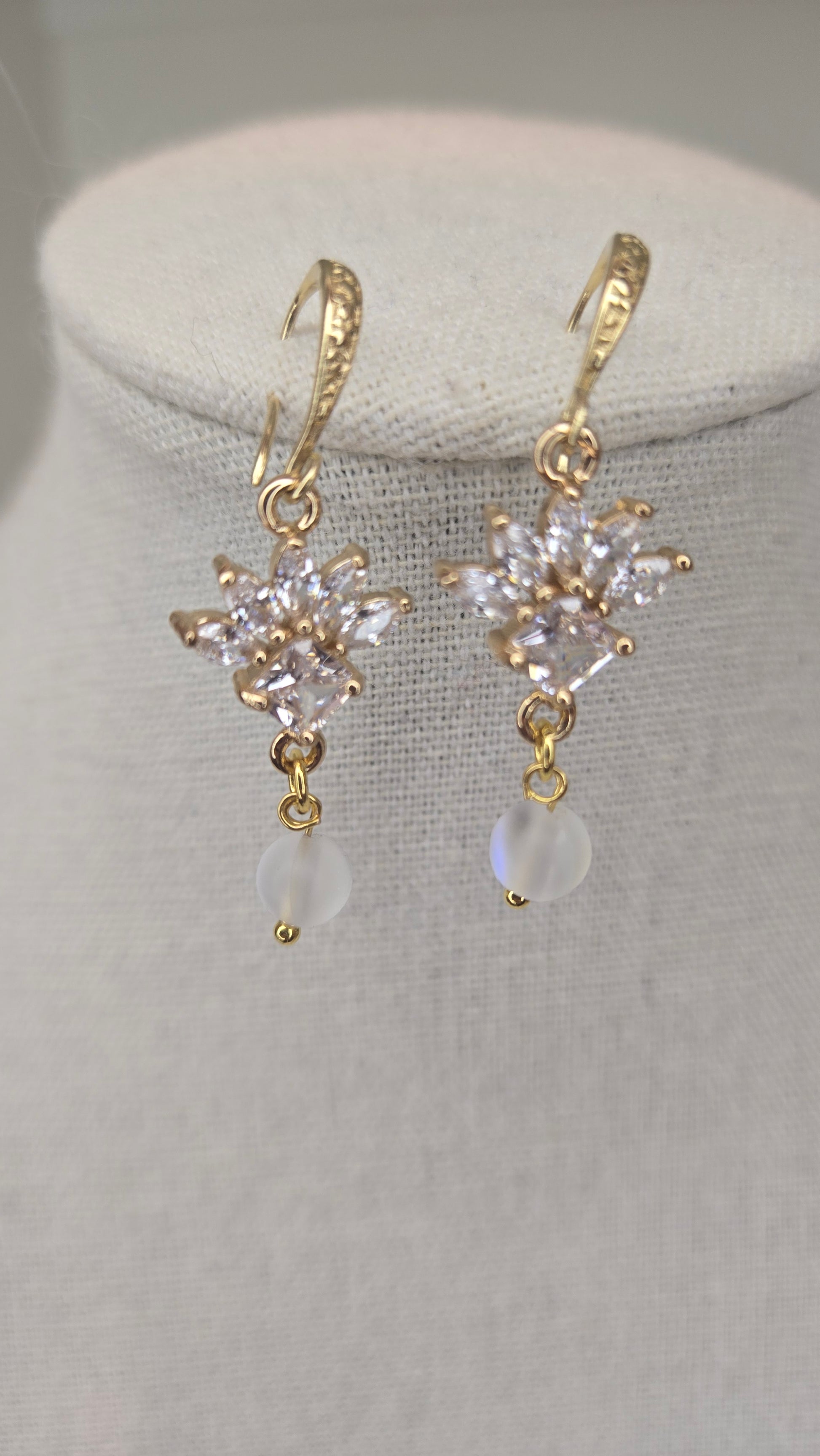 Pair of Luminous Flower Earrings showcasing intricate design