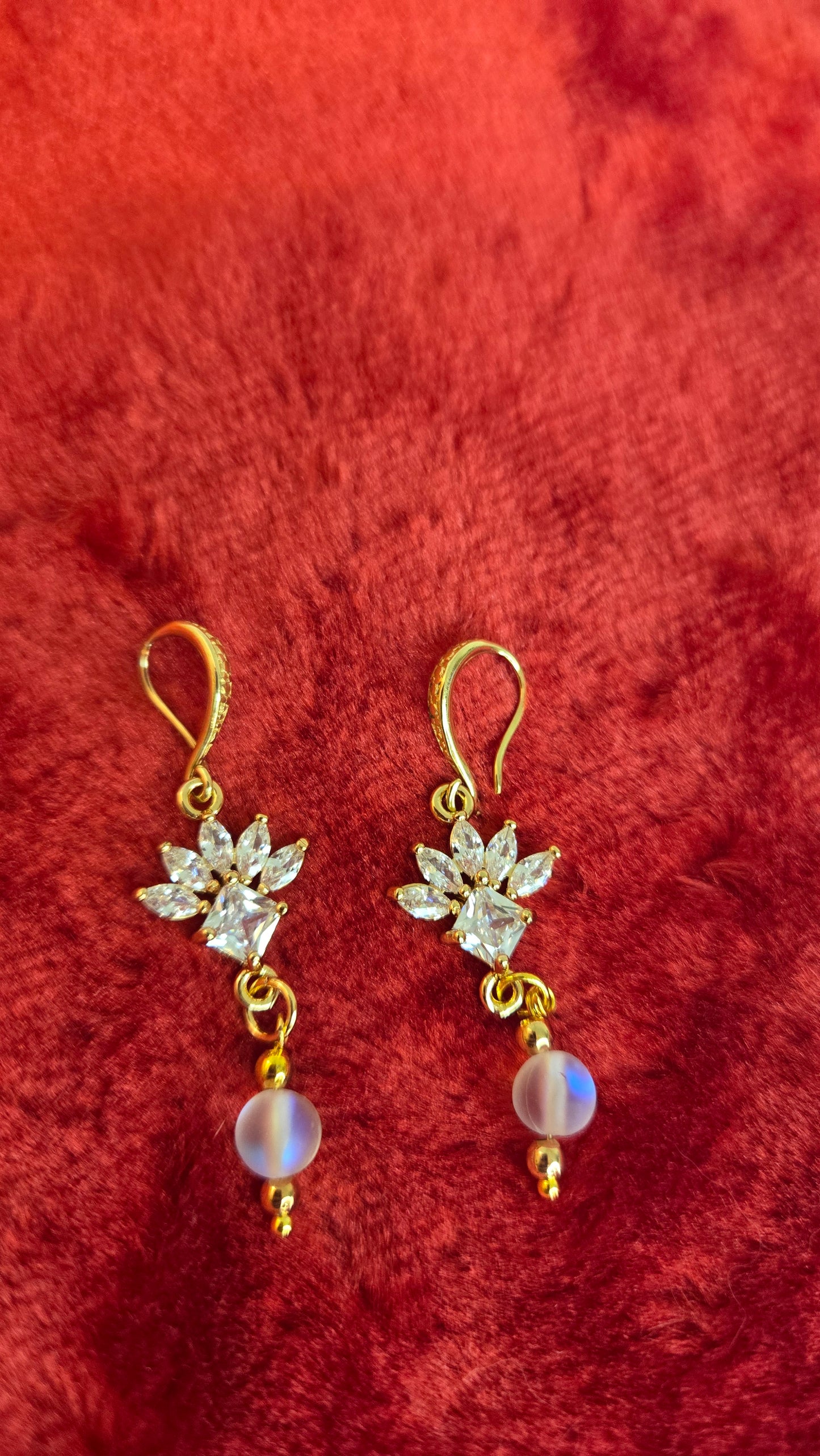 Golden Bloom Earrings presented in a gift box, highlighting them as a unique handmade jewelry gift.
