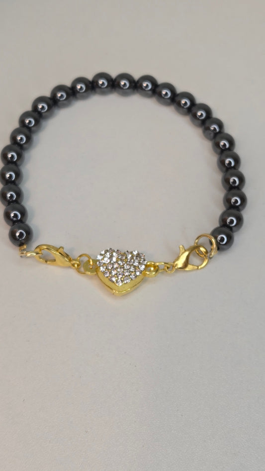 Hematite Heart Bracelet