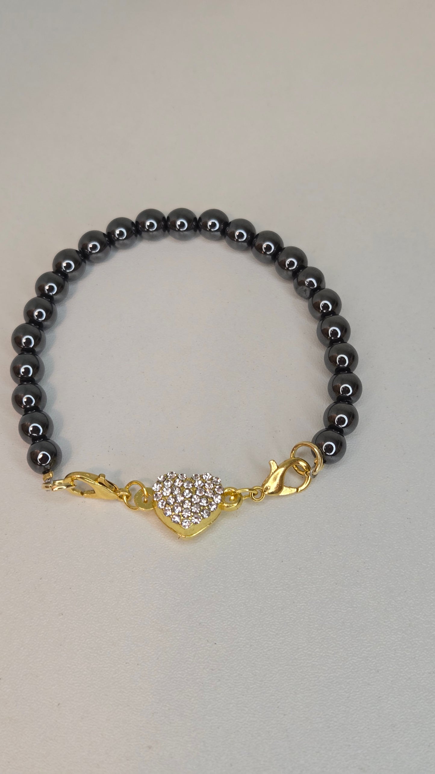 Hematite Heart Bracelet