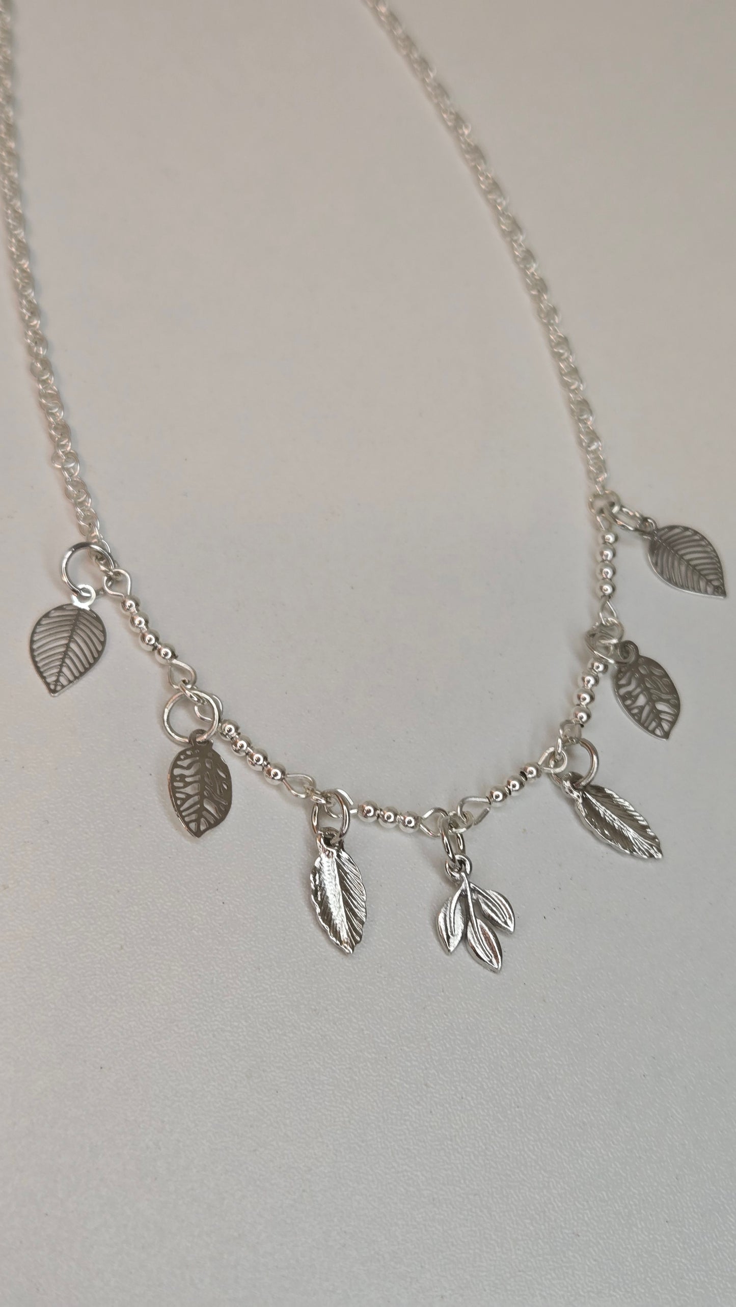 Silver Leaf Charm Necklace