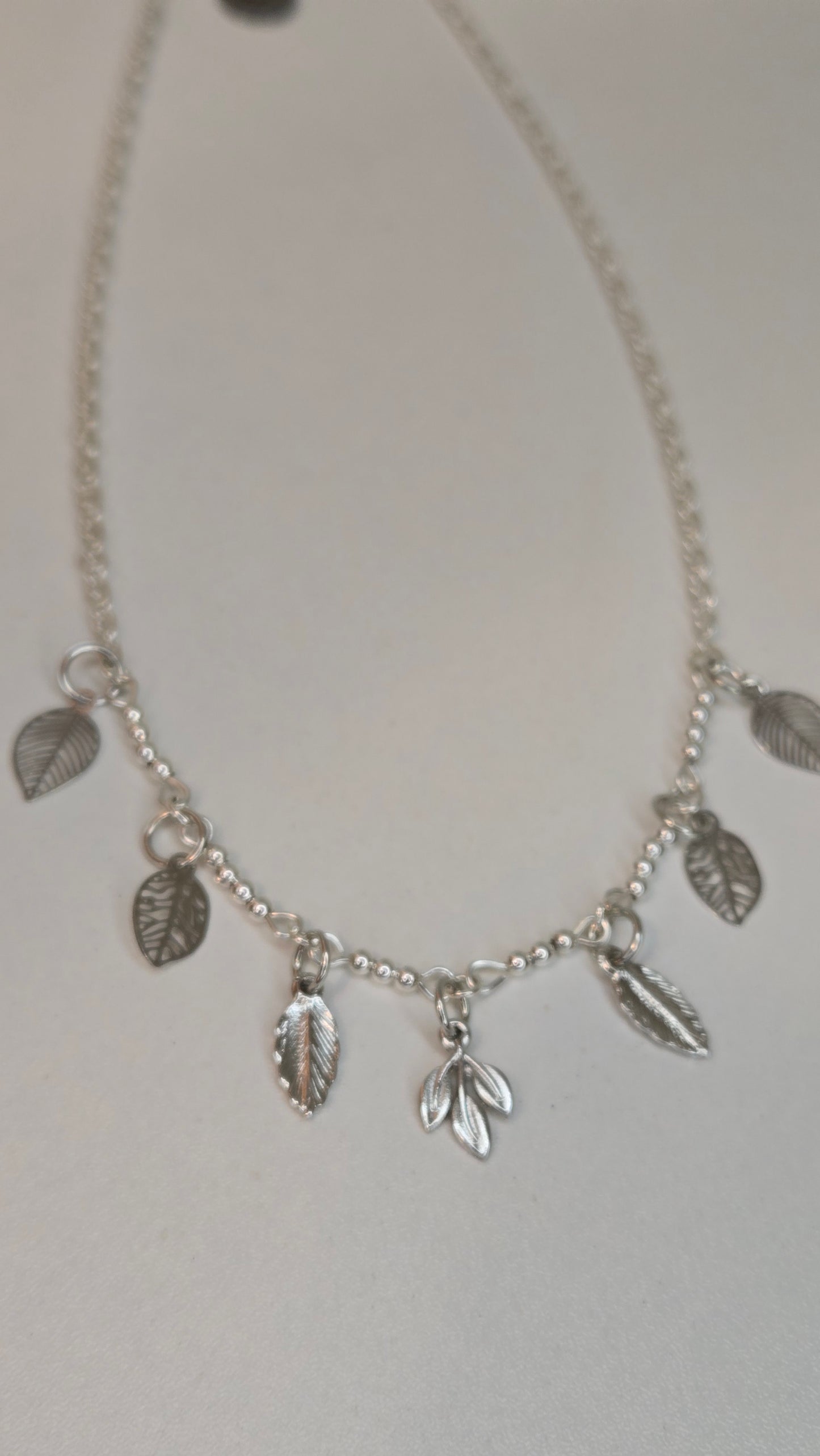 Silver Leaf Charm Necklace