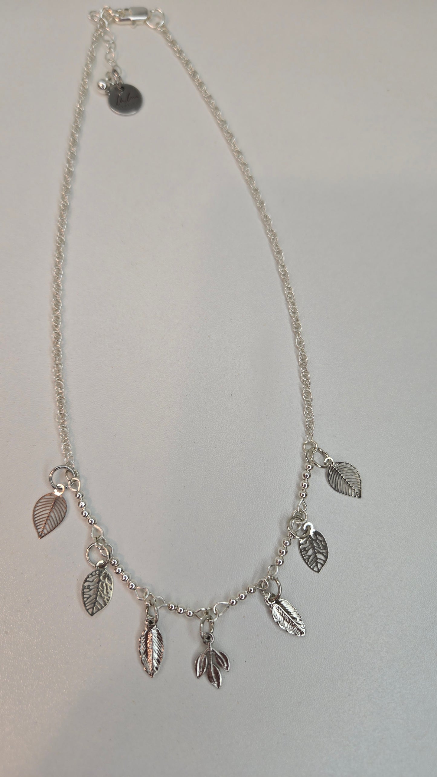 Silver Leaf Charm Necklace