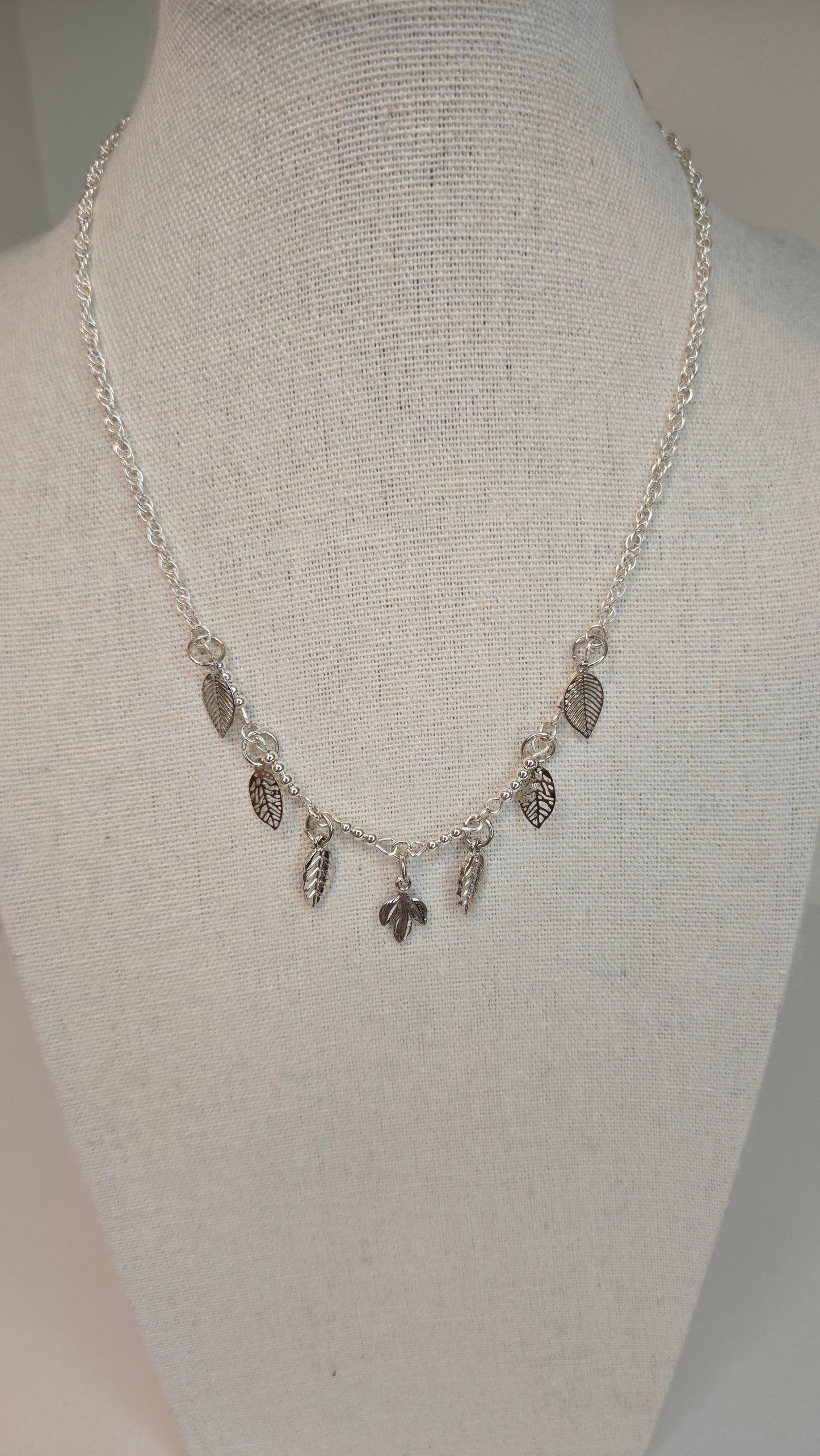Silver Leaf Charm Necklace