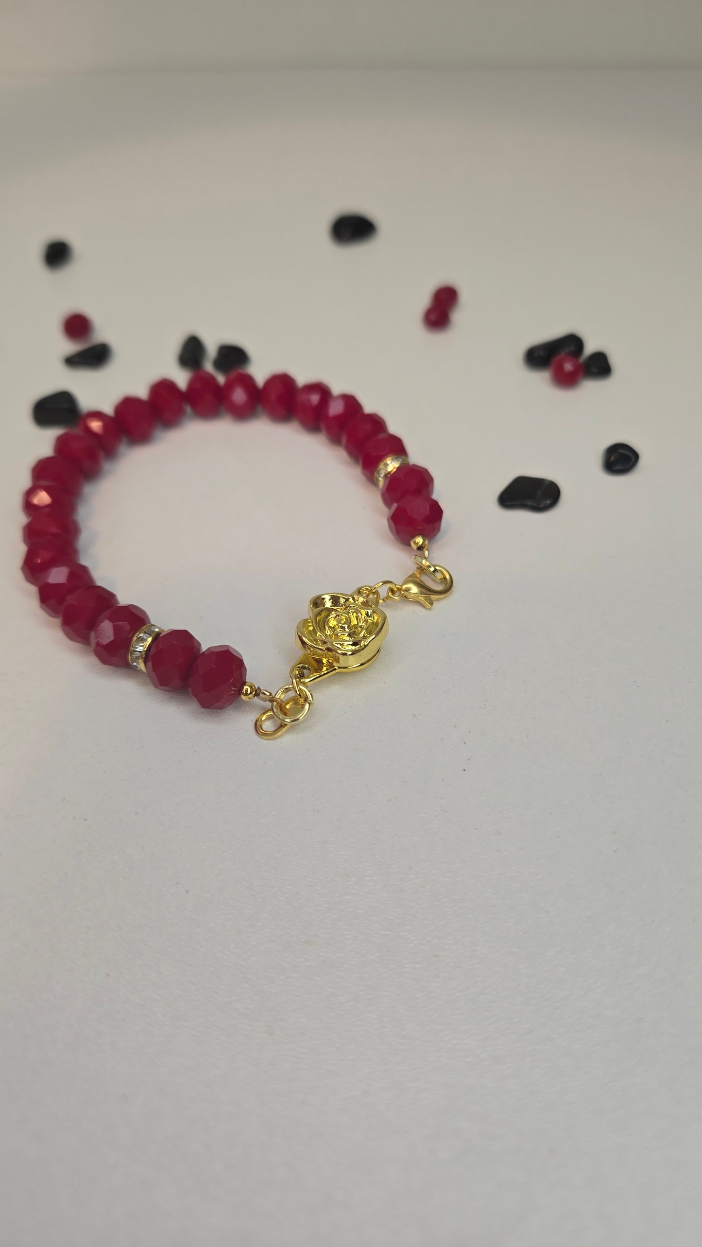 Ruby Crystal Magnetic Bracelet